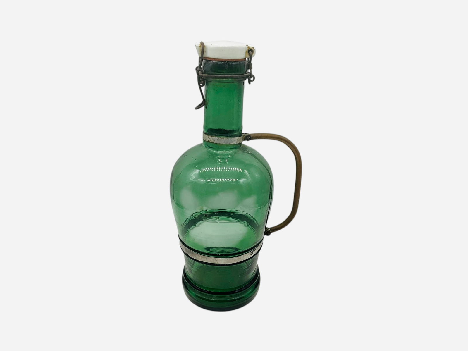 Vintage Green Glass German Beer Growler (1 of 3)