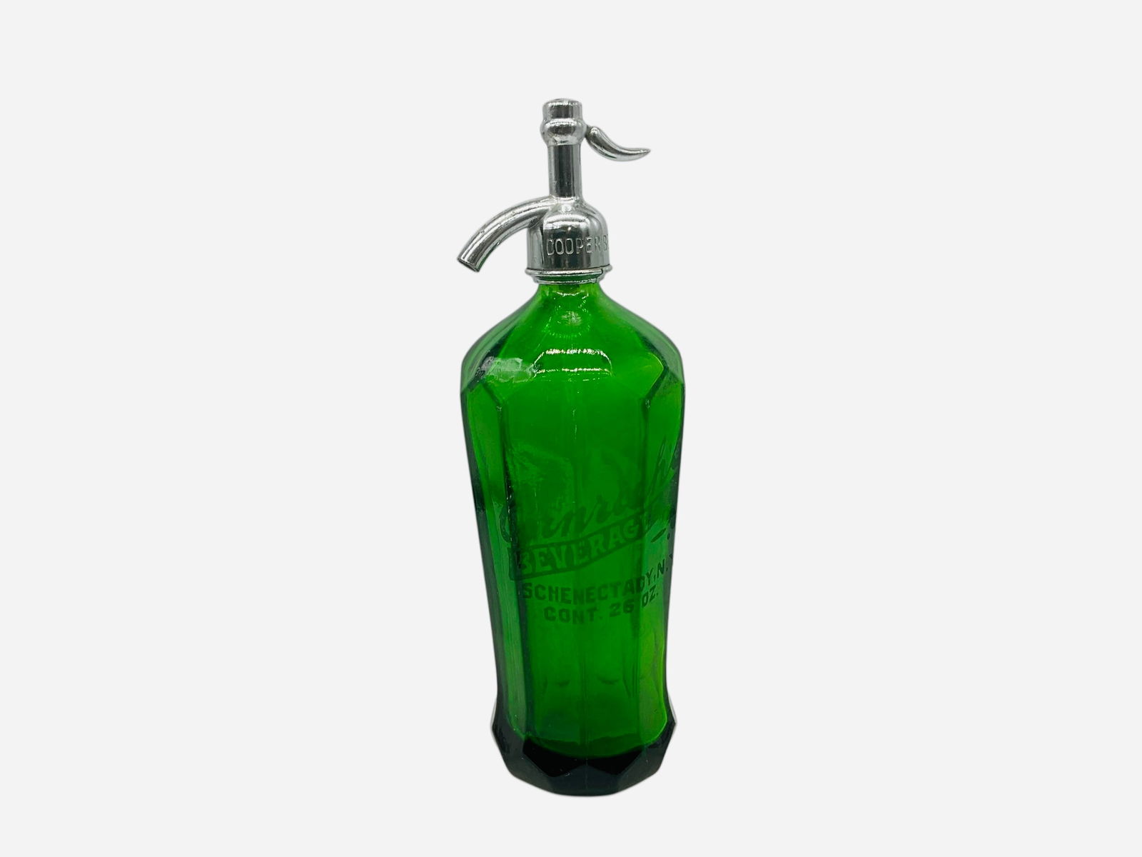 Antique Green Glass Seltzer Bottle - Cornrich Beverages (1 of 4)