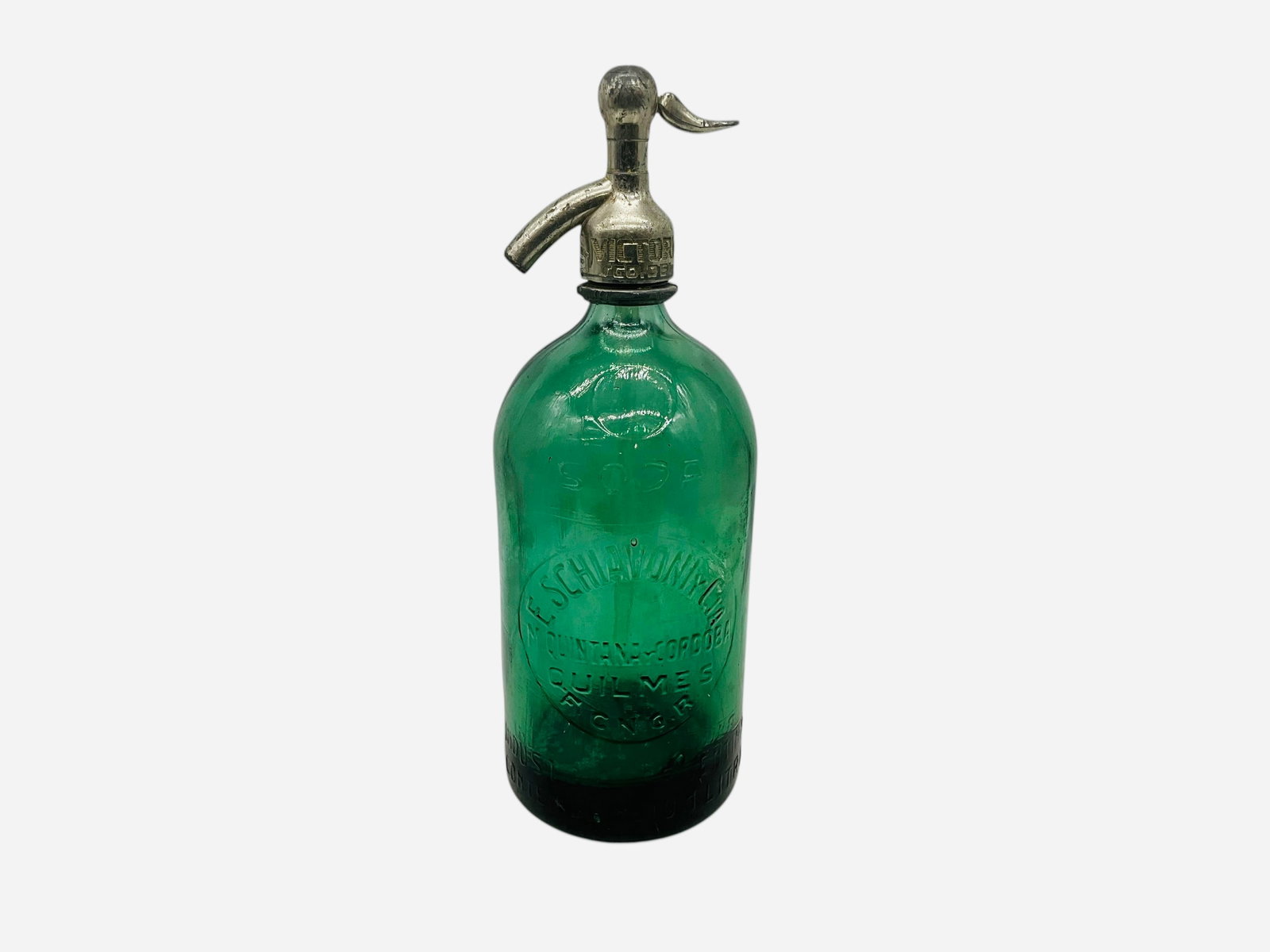 Vintage Green Glass Seltzer Bottle - Argentina (1 of 4)
