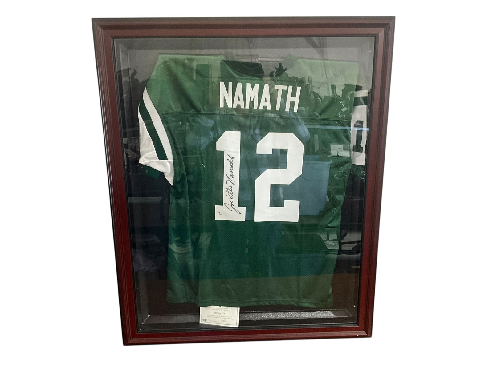 Autographed Joe Willie Namath Jersey in Showcase / COA (1 of 8)