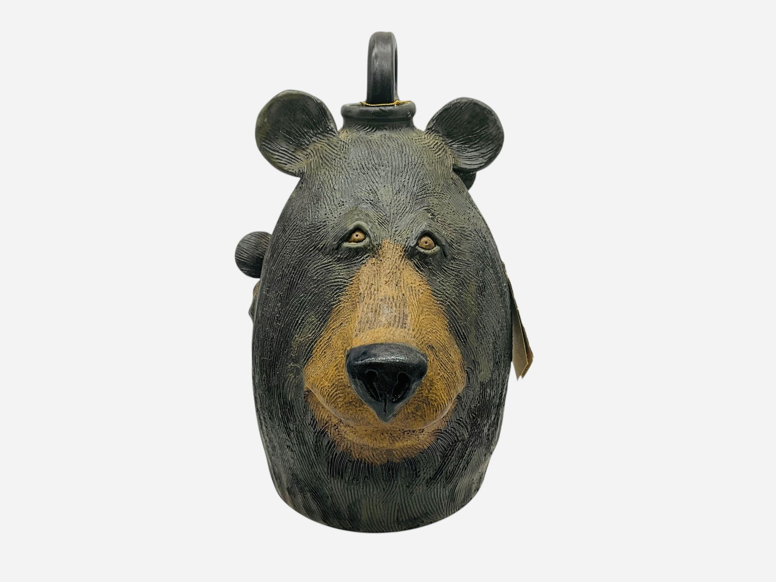Valerie Addicott Black Bear Face Jug: Mint condition. Excellent black bear face jug with two cub faces on back. Signed, dated and numbered on bottom. Hang tag included. Measures 11.25"H x 9"L x 7"W.