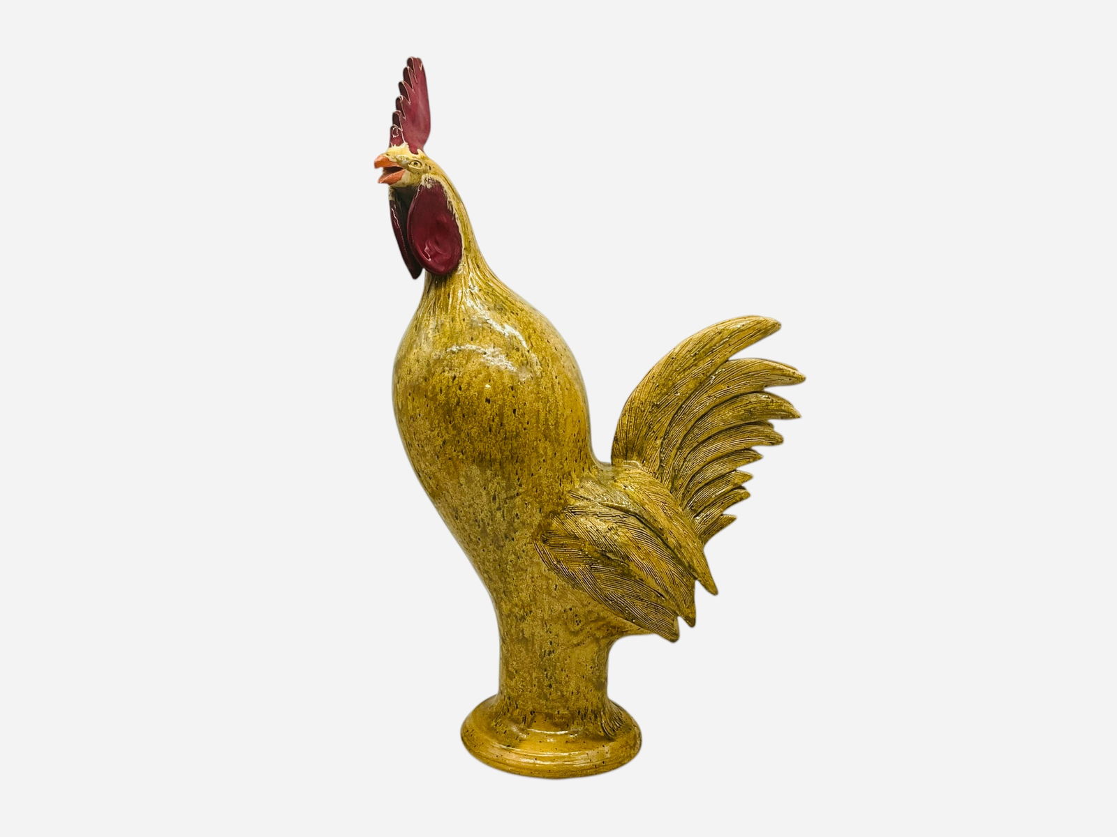 Large Charlie West Golden Rooster: Mint condition. Signed and dated 2000 at base. Measures 21.5"H x 12.5"L x 6"W.