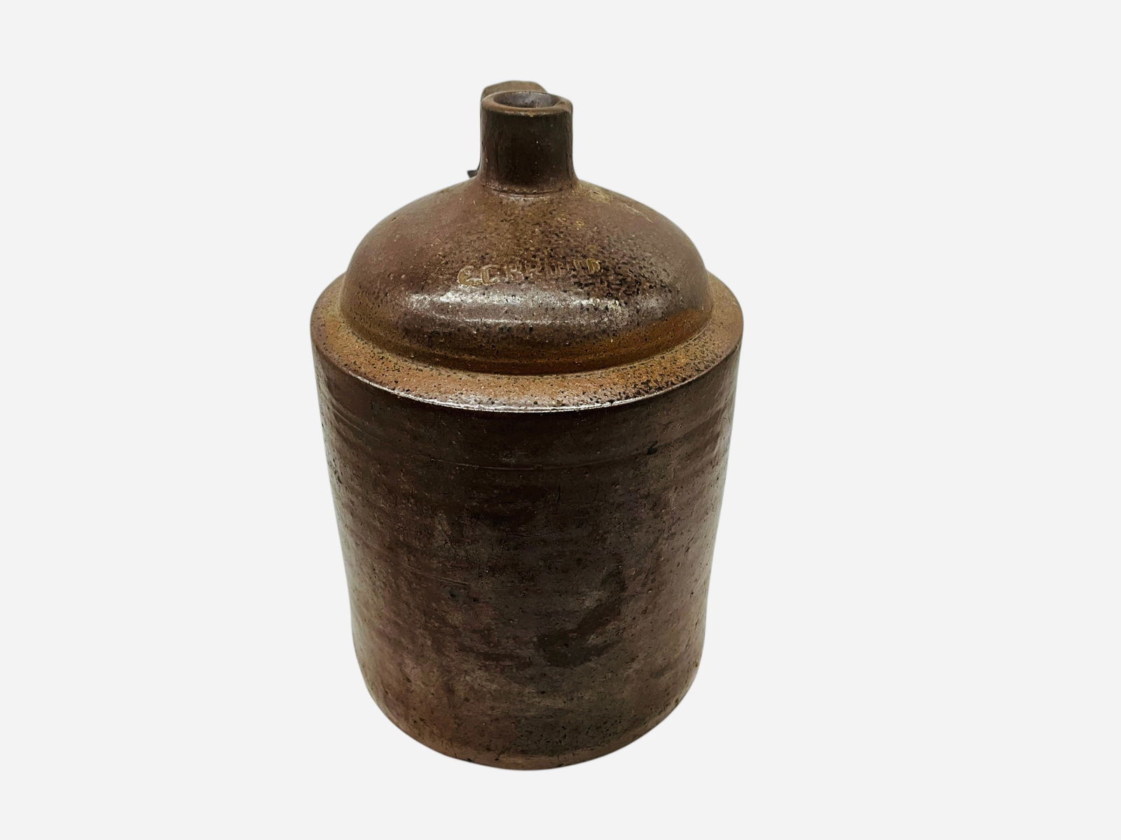 Fine E.C. Brown 1 Gal Stacker Jug - Atlanta, GA: Mint condition. Signed and dated 2004 on bottom along with sticker for Wild Horse Pottery out of Cleveland, GA. Measures 12.5"H x 9"L x 5.5"W.