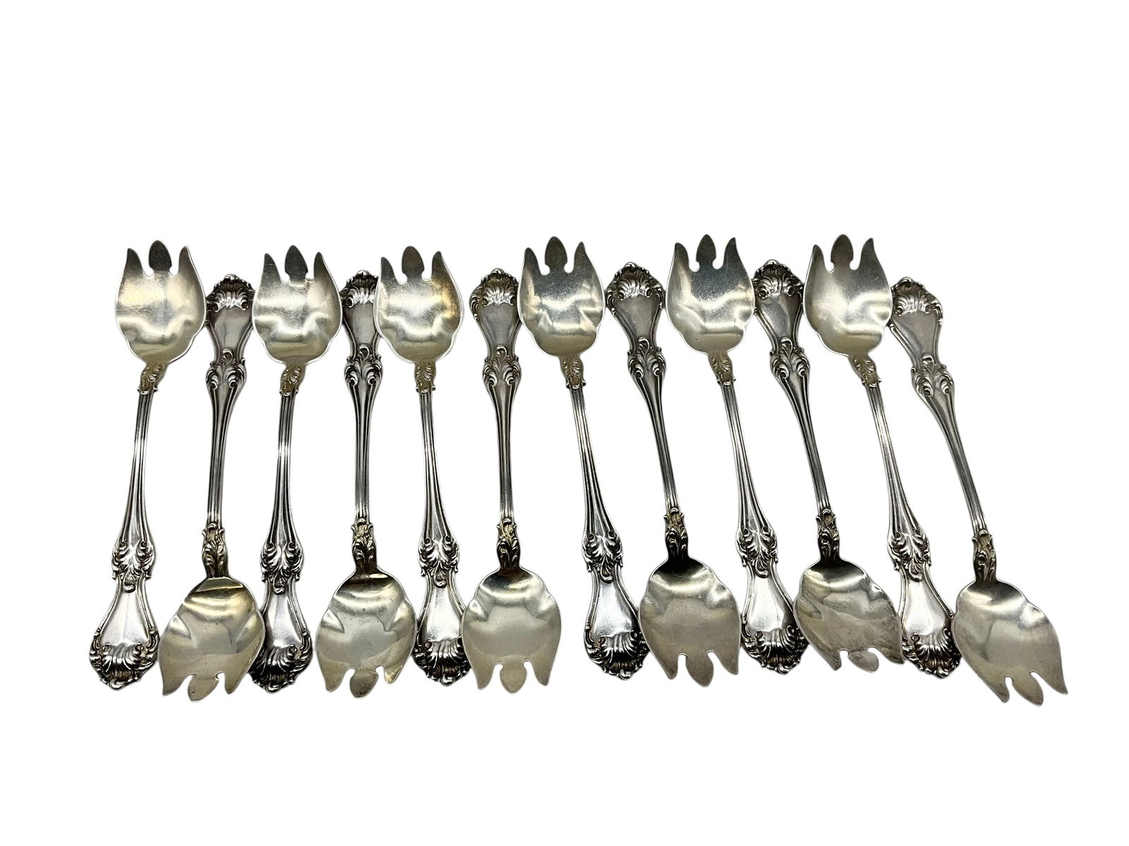12 Sterling Silver Bailey, Banks, & Biddle Ice Cream Forks (1 of 7)