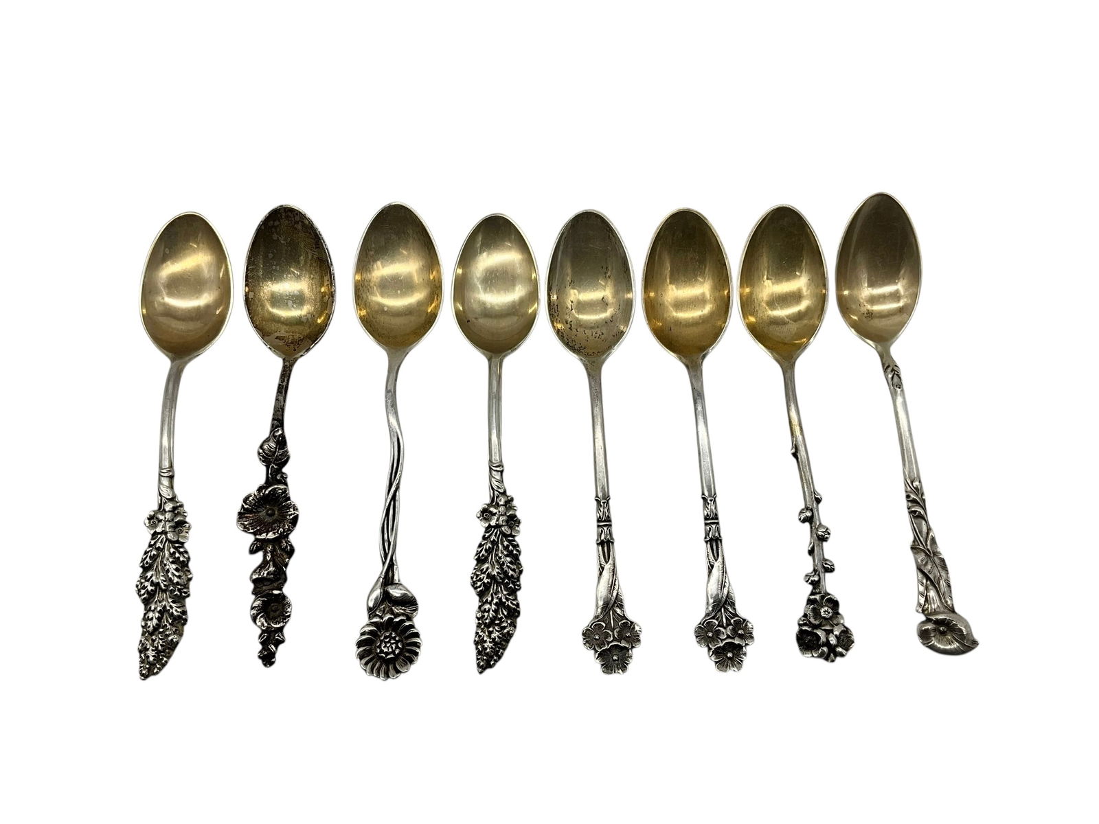 8 Sterling Silver Reed & Barton Floral Demitasse Spoons (1 of 5)