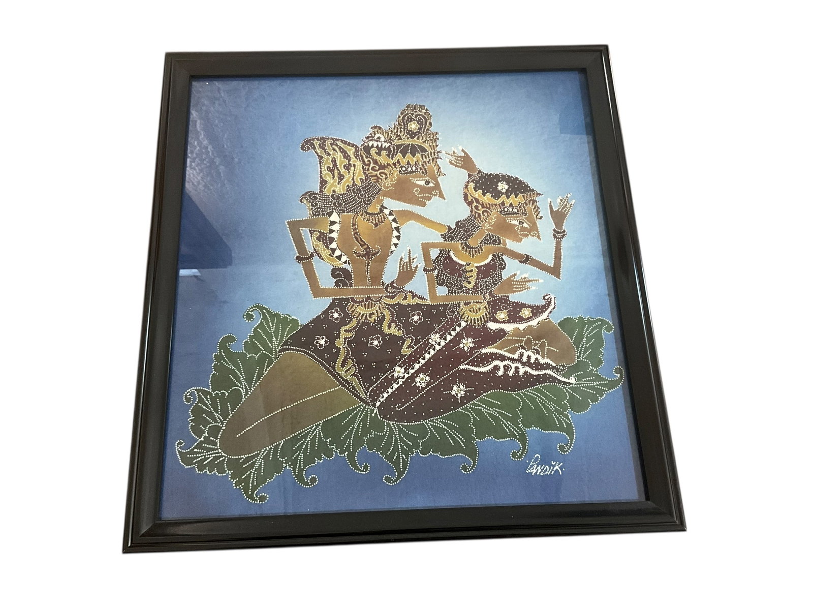 Framed Balinese Batik Artwork Signed Pandik (1 of 4)