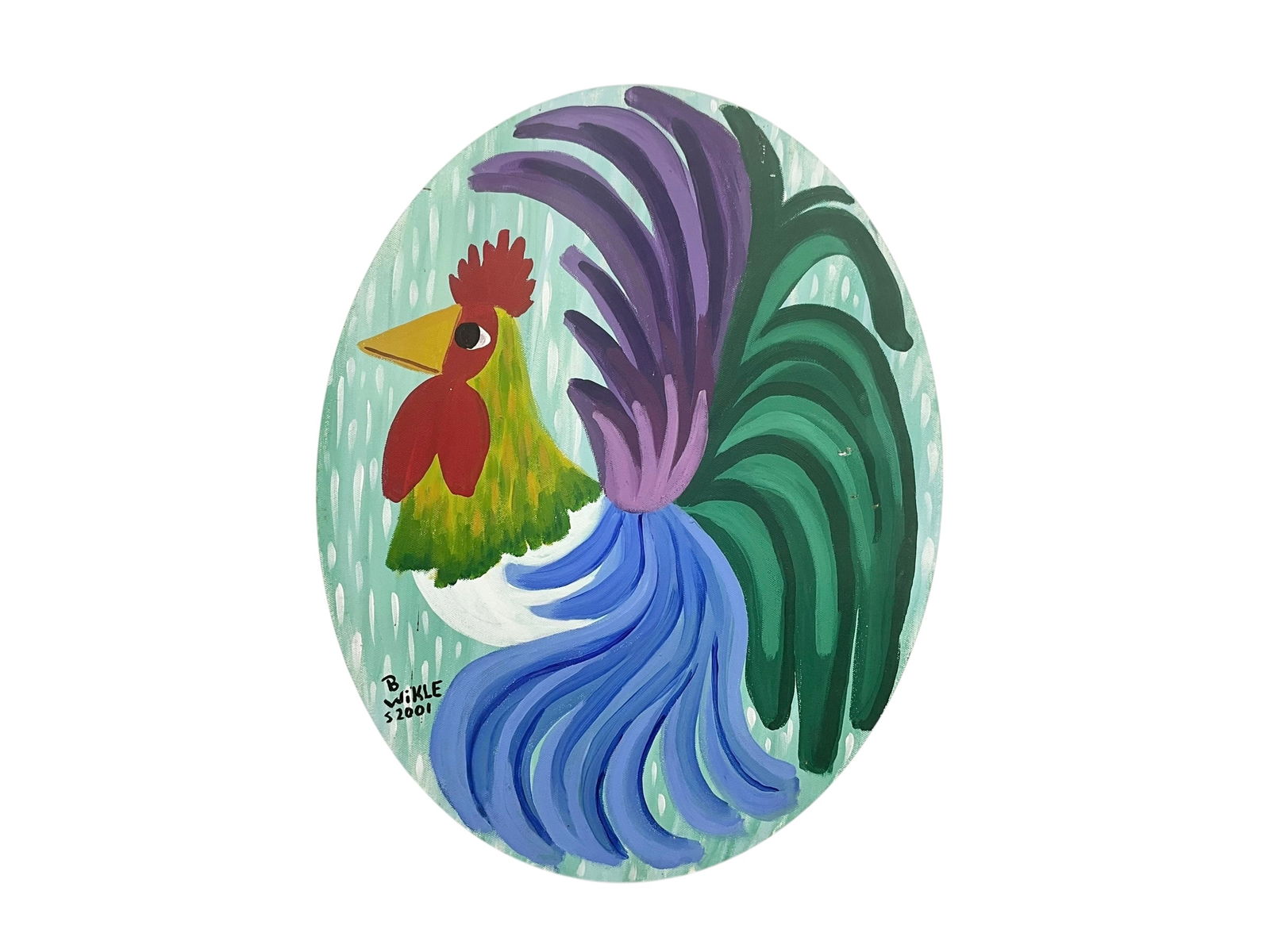 Barbara Wikle Folk Art Rooster Painting (1 of 2)