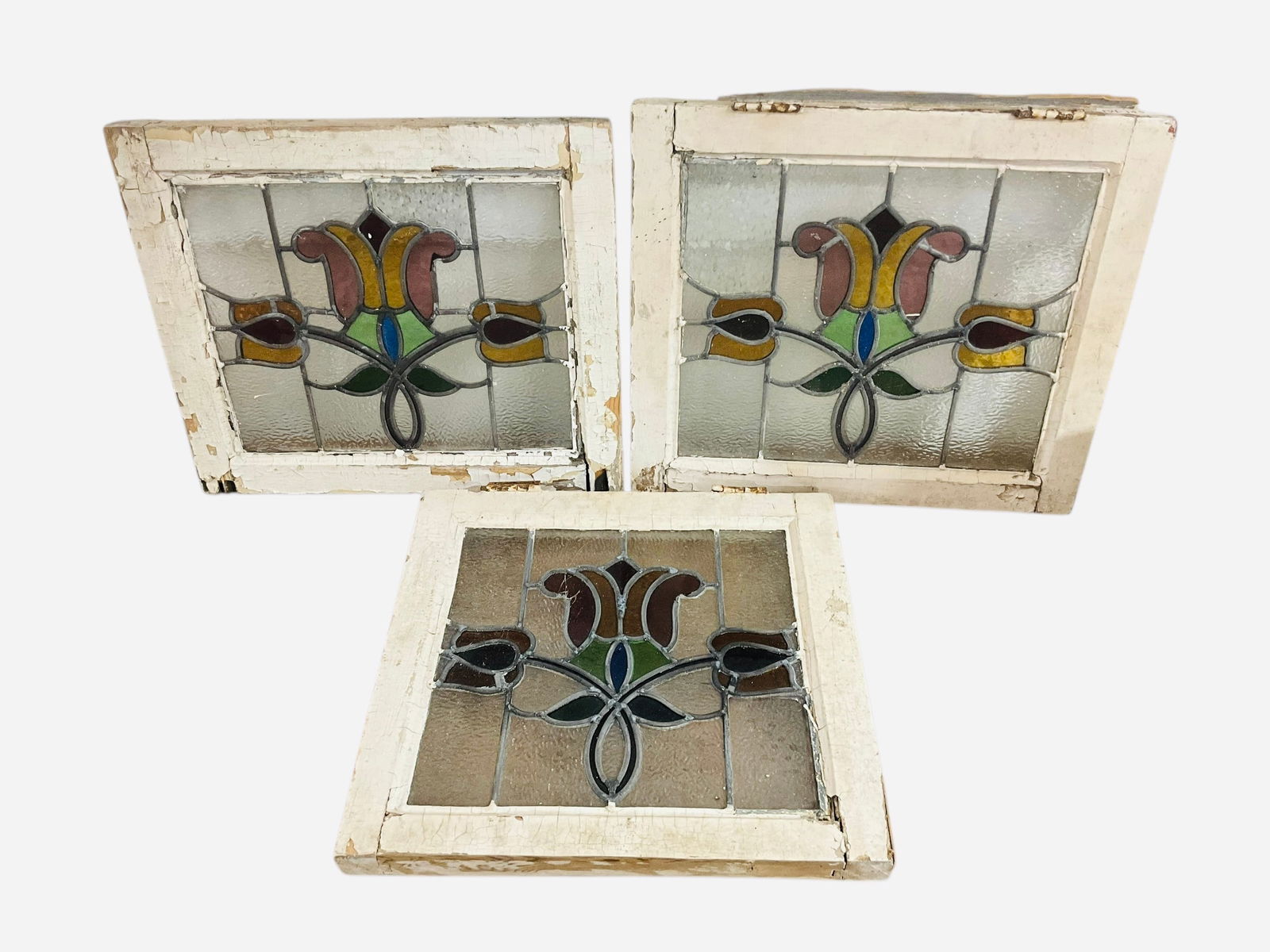 Three Antique Leaded Stained Glass Windows (1 of 5)