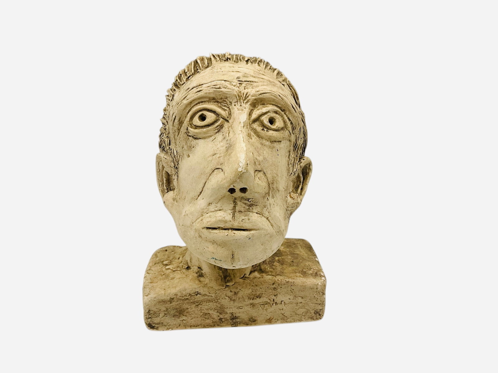 Folk Art Pottery Bust - Maker Unknown (1 of 2)