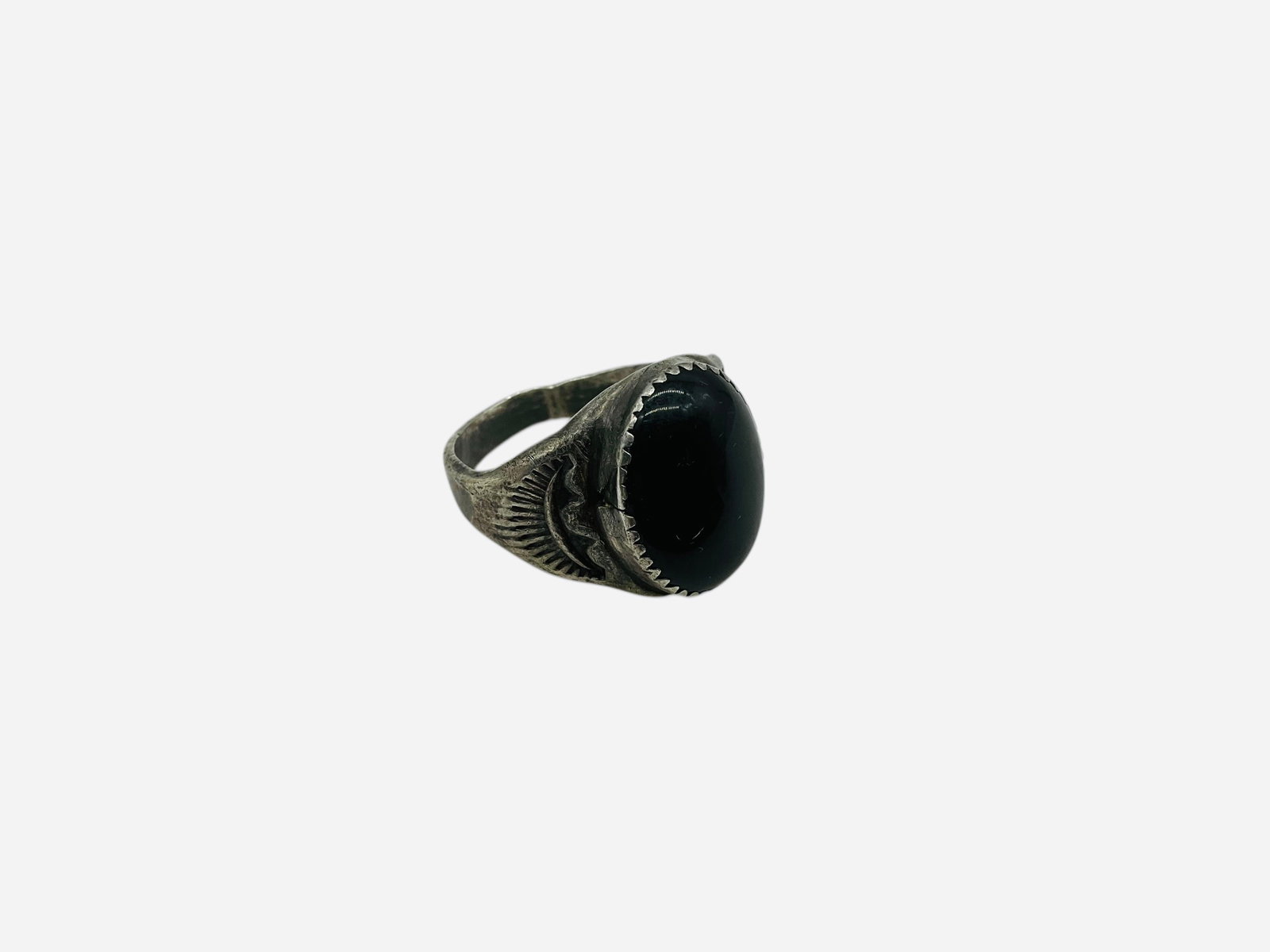 Sterling Silver Ring With Black Stone (1 of 3)