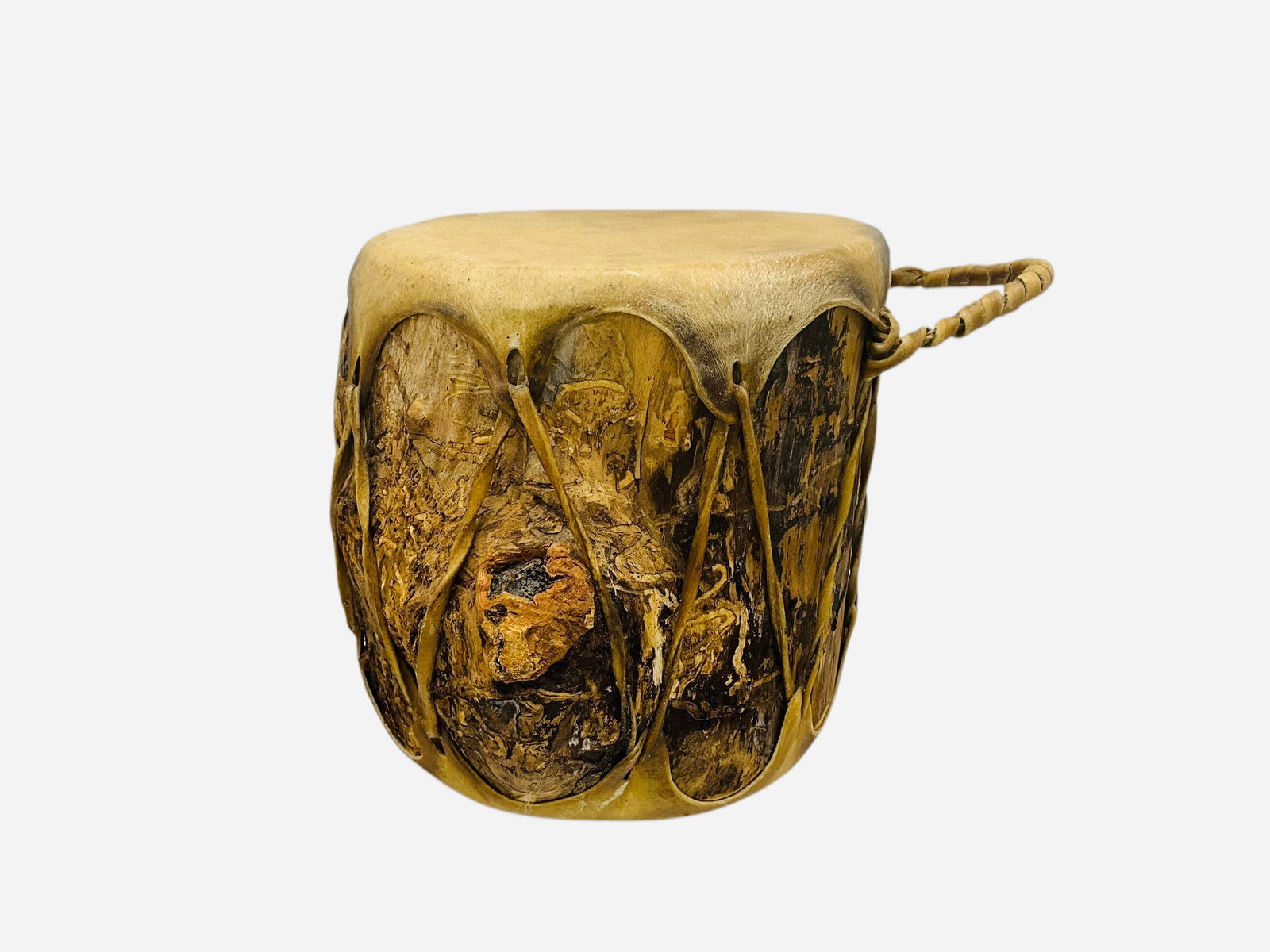 Native American Log & Hide Drum (1 of 3)