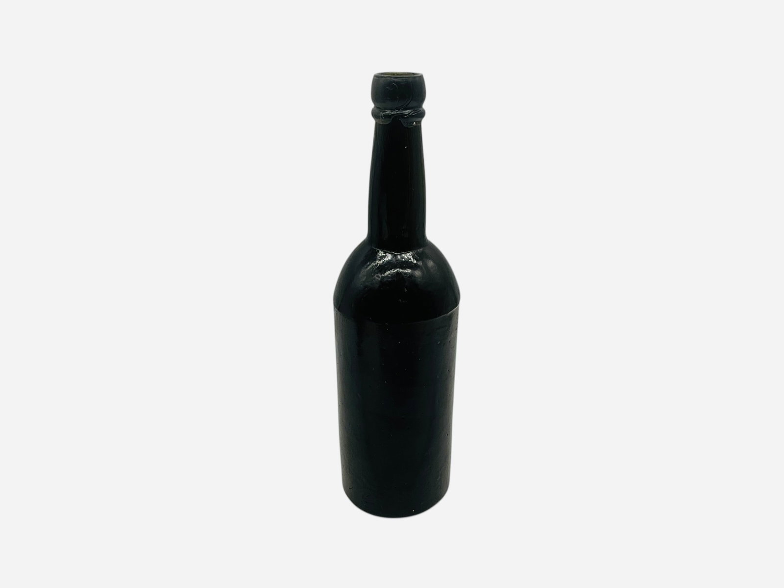 Antique Black Glass Whiskey Bottle (1 of 4)