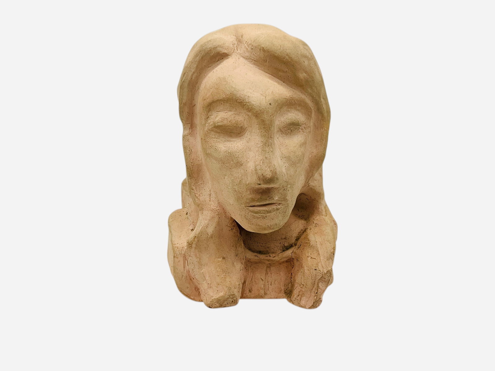 Art Pottery Woman Bust - Maker Unknown: Excellent condition. Measures 4"L x 4"W x 6"H.