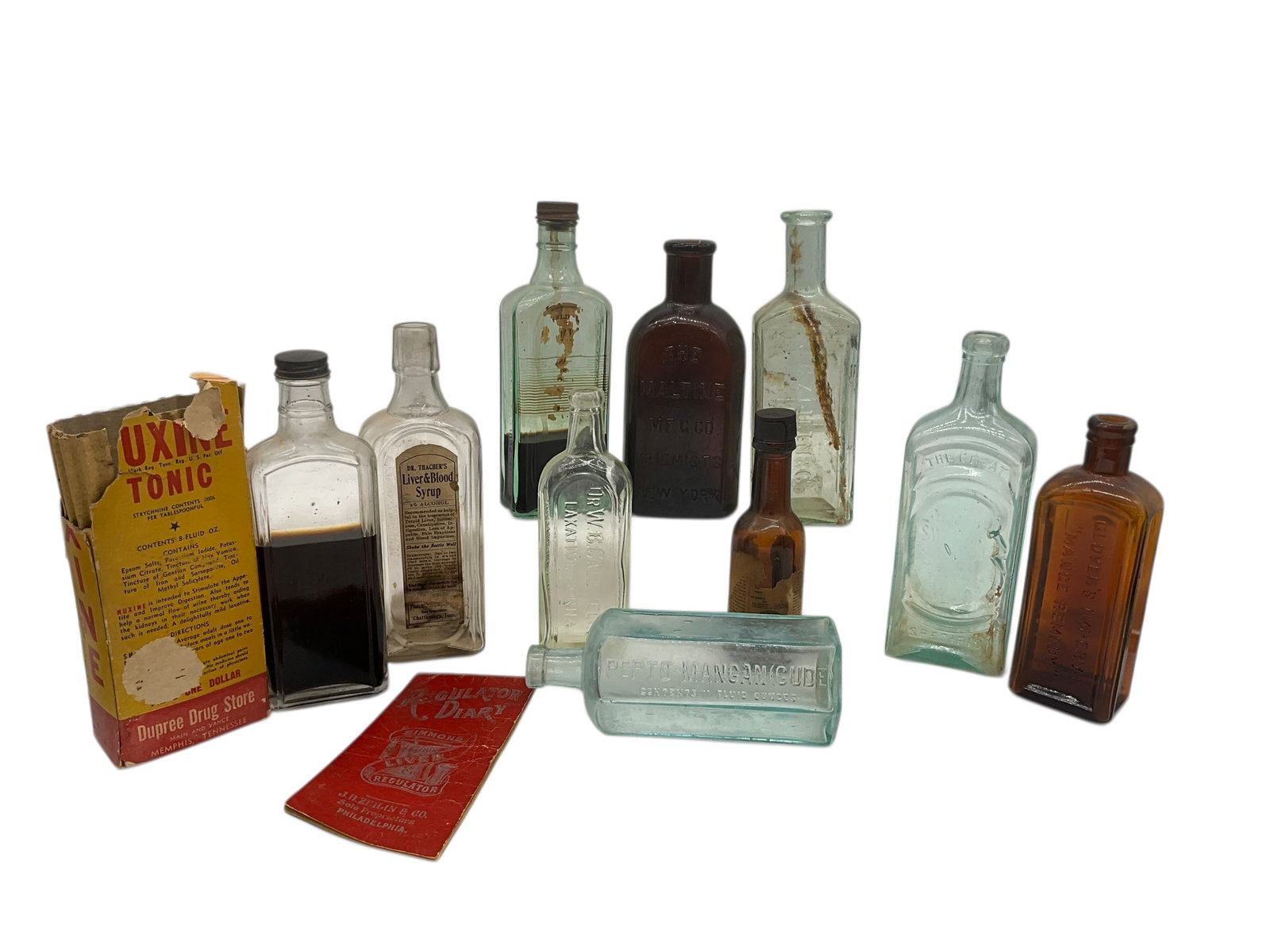 Ten Large Vintage Medicine Bottles (1 of 1)