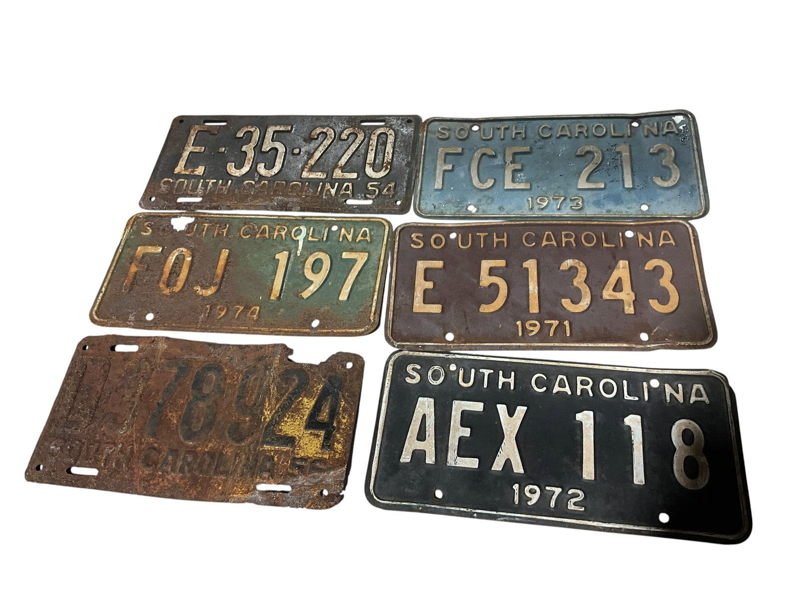 6 Vintage South Carolina License Plates (1 of 1)