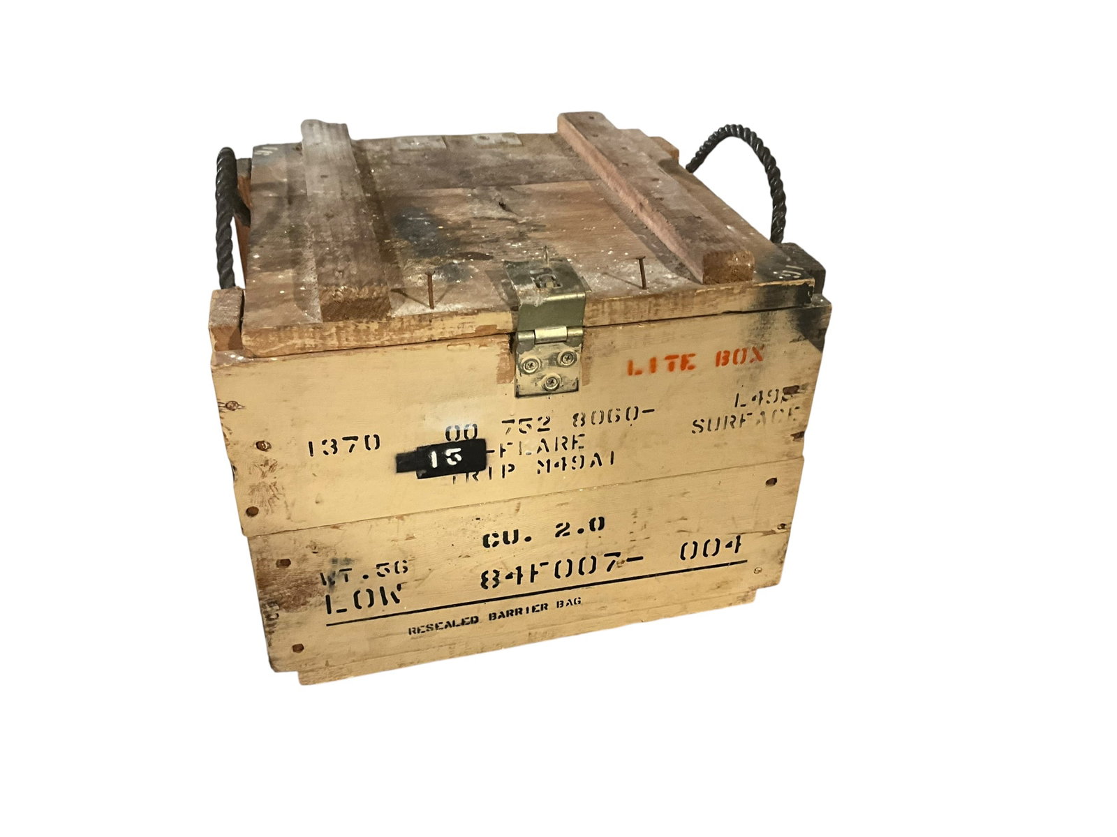Vintage Military Ammunition Crate: Great condition. Measures 13" x 15.25" x 16.5".