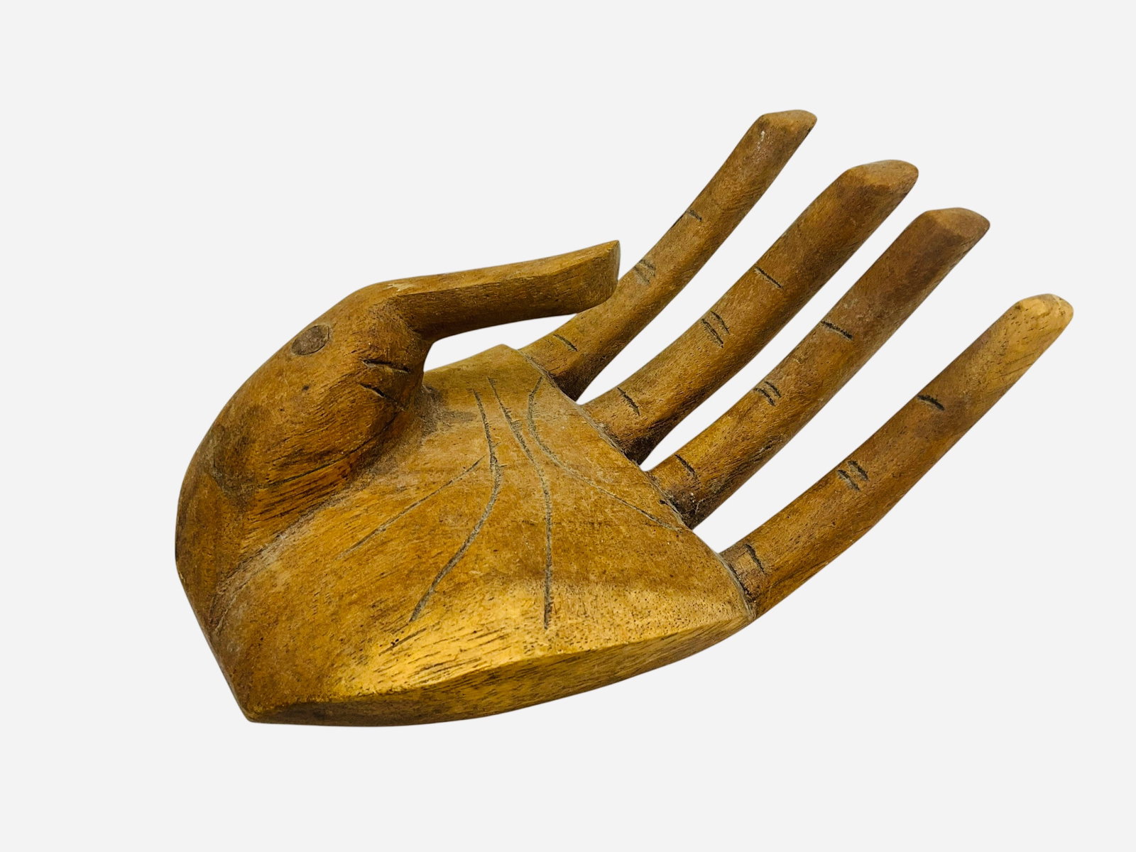 Outsider Art Left Hand Wood Carving (1 of 2)