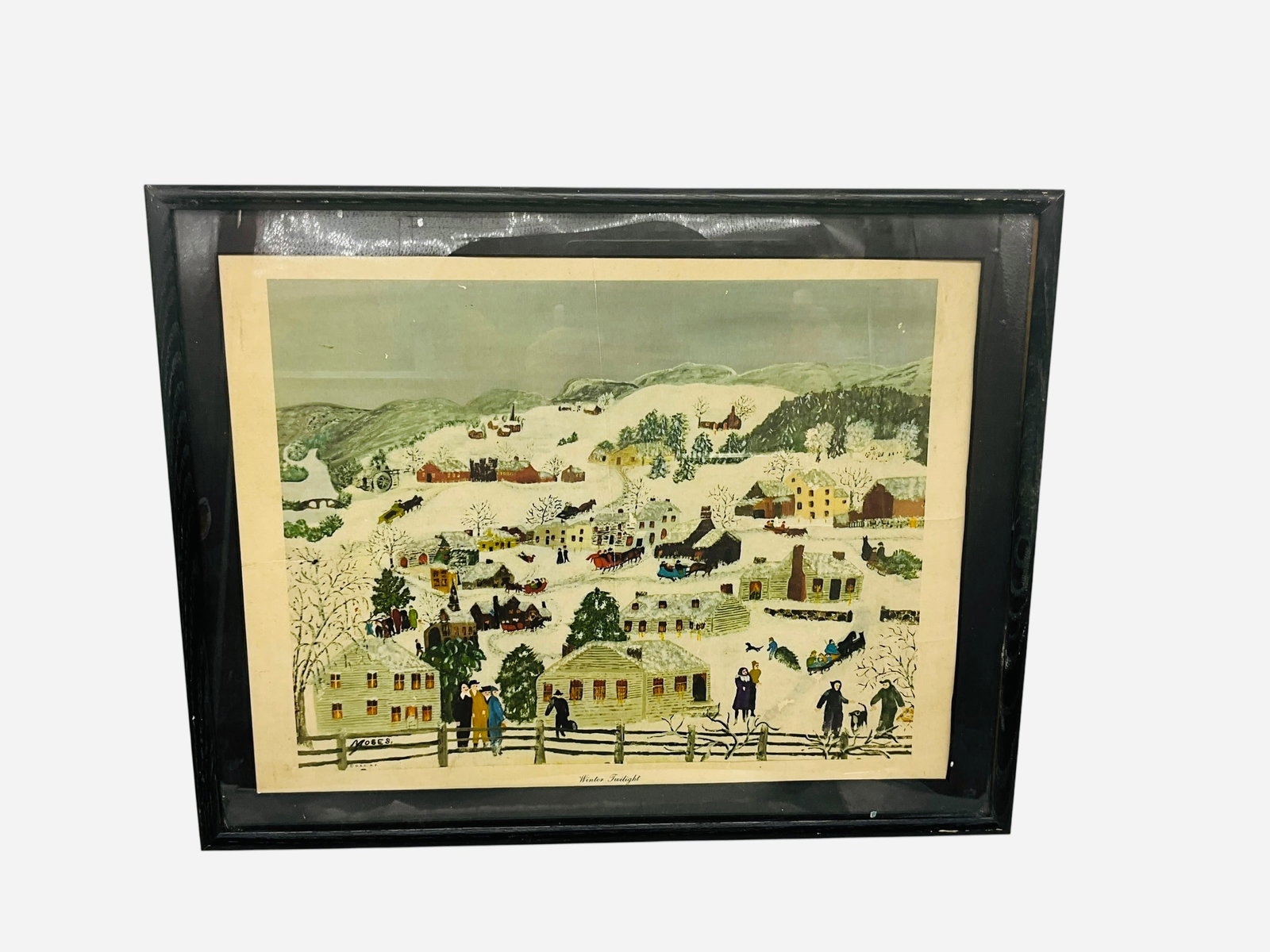 Grandma Moses Winter Twilight Lithograph (1 of 4)