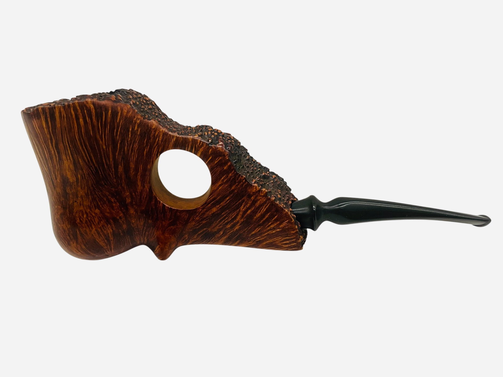 Vintage Burl King Estate Smoking Pipe Made in Israel: Excellent condition. Marked on side and bottom. Total length 7 inches.