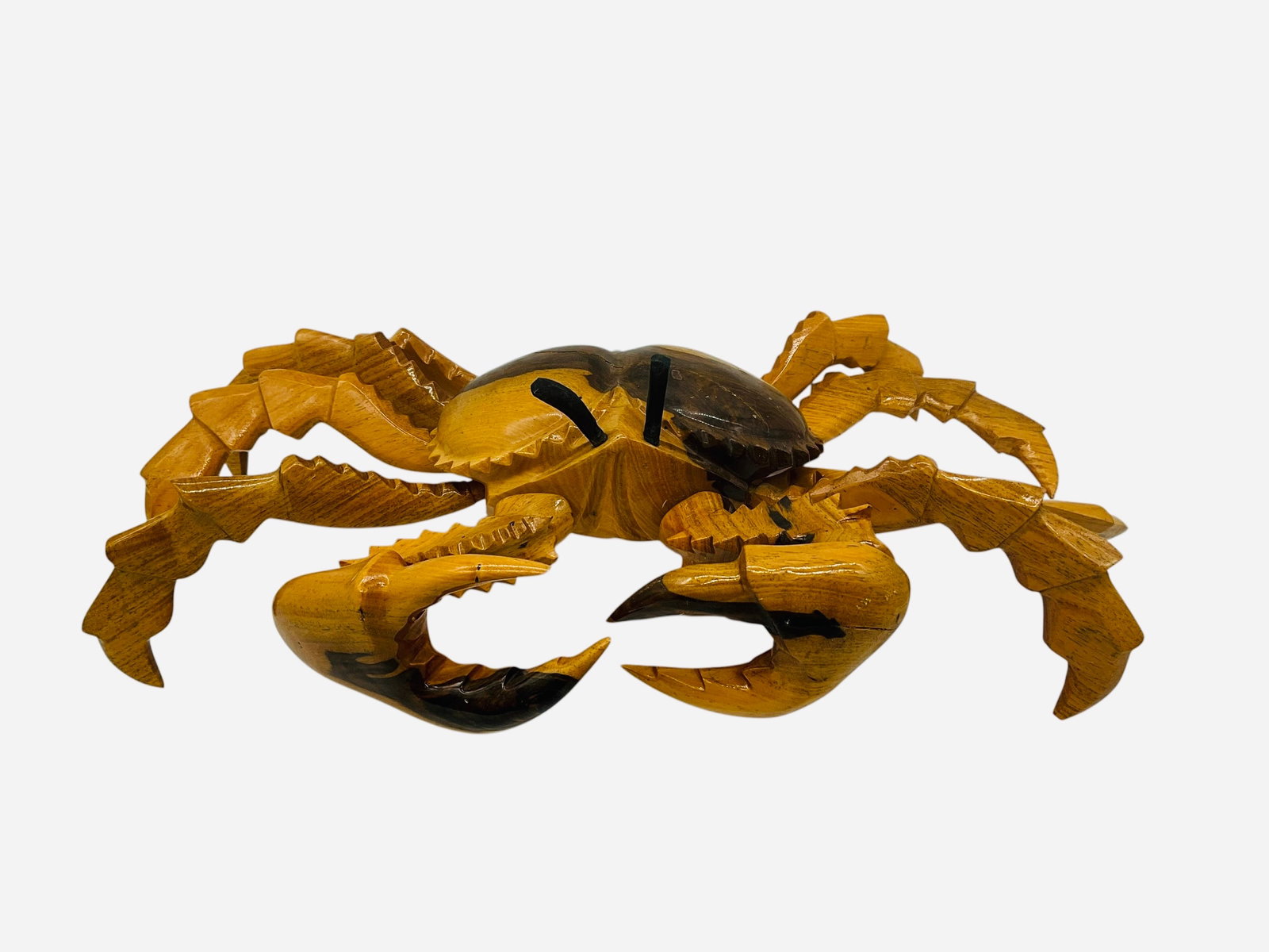 Large Carved Wooden Crab: Great condition. 18 inches wide x 11 inches deep. 