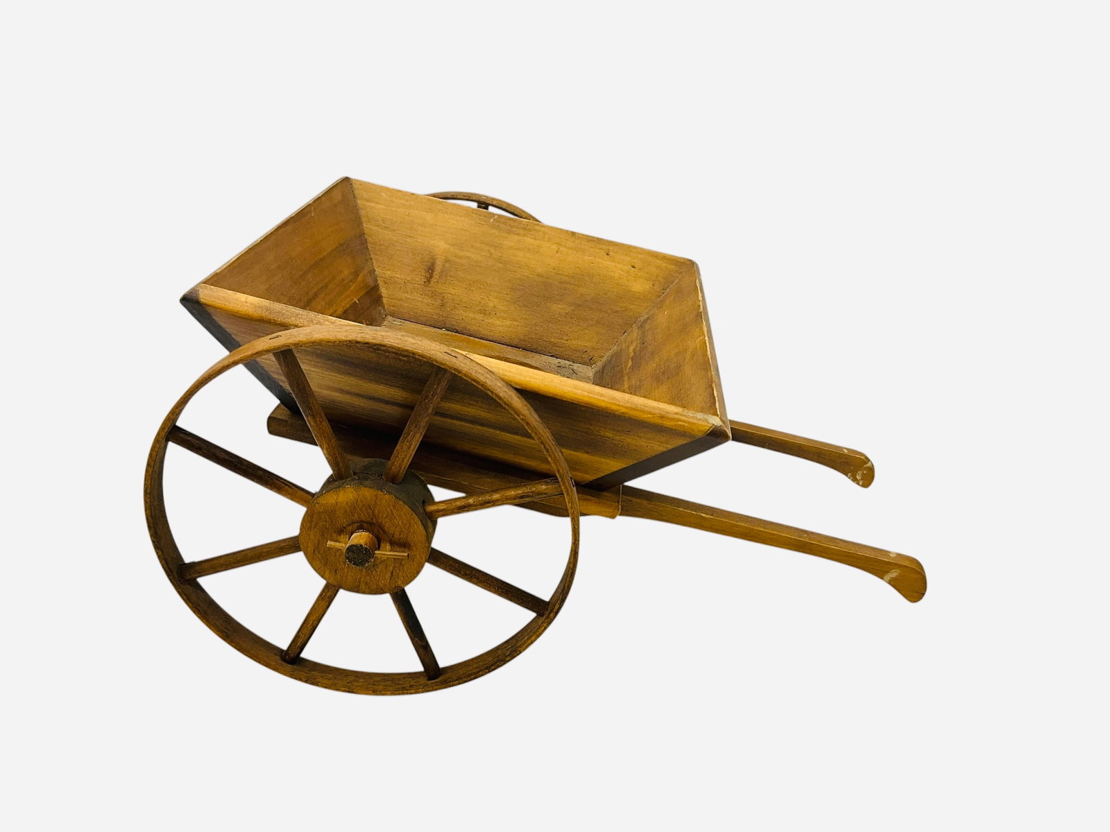 Wooden Wagon Hand Cart: 12 inches long. 
