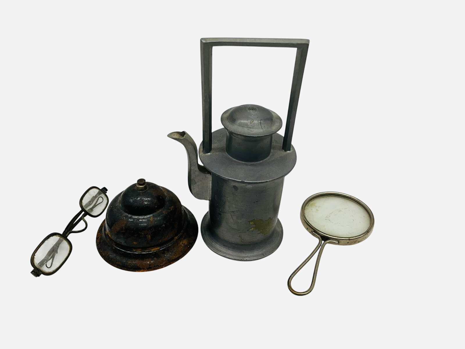 Vintage Chinese Teapot / Eyeglasses / Desk Bell / Magnifying Glass (1 of 2)