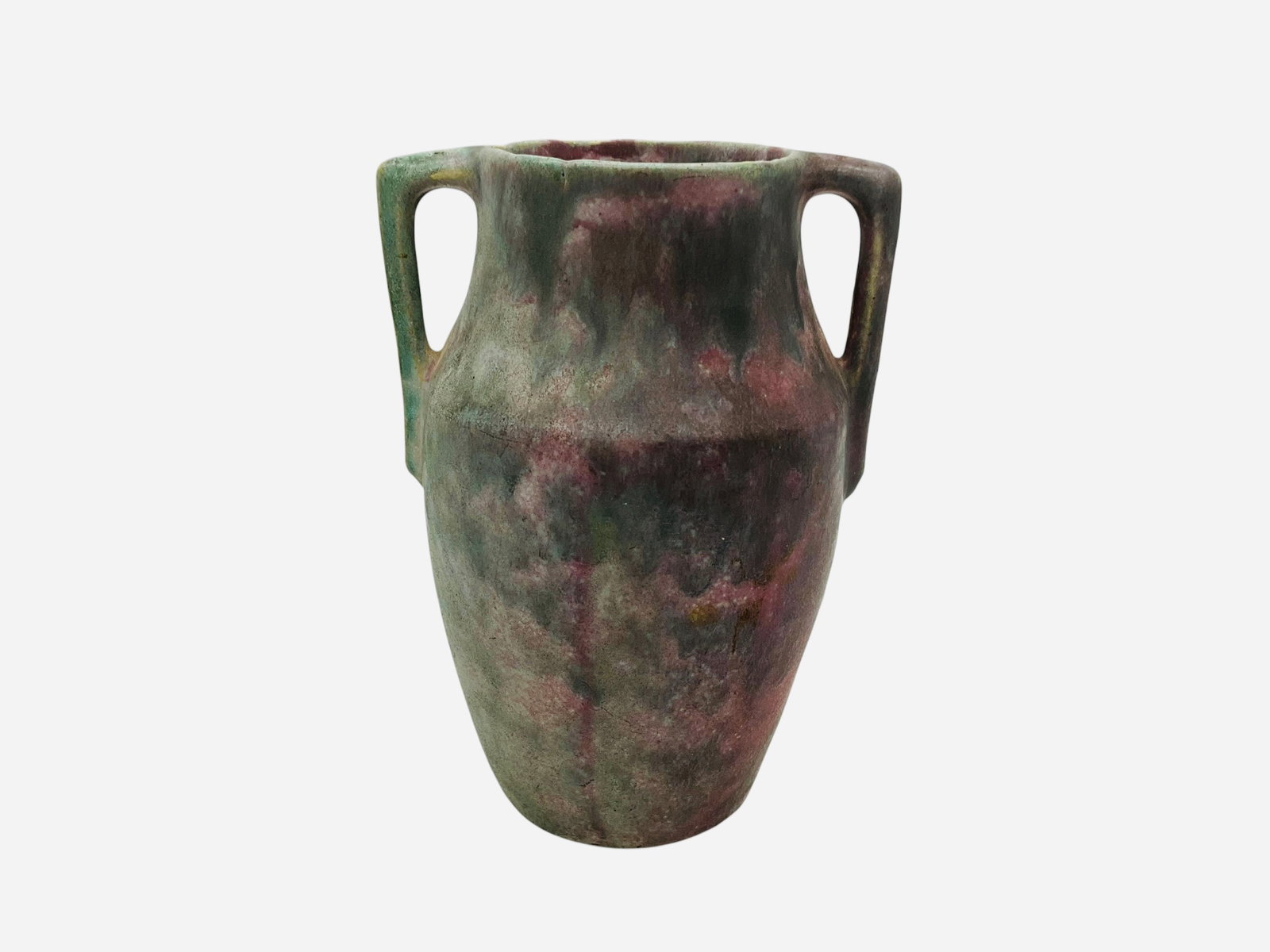 Burley Winter Glazed Pottery Jug With Handles: Mint condition. 7 1/2 inches tall. 