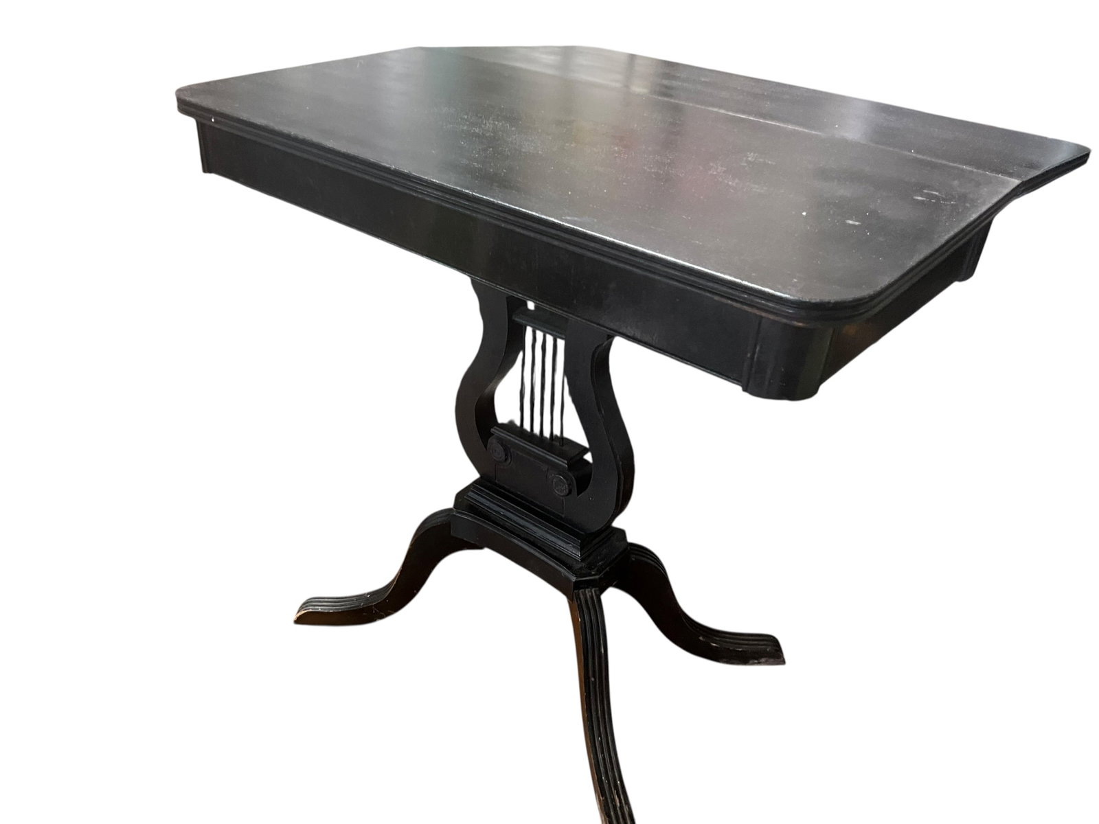 Vintage Black Harp Lyre Game Table (1 of 5)
