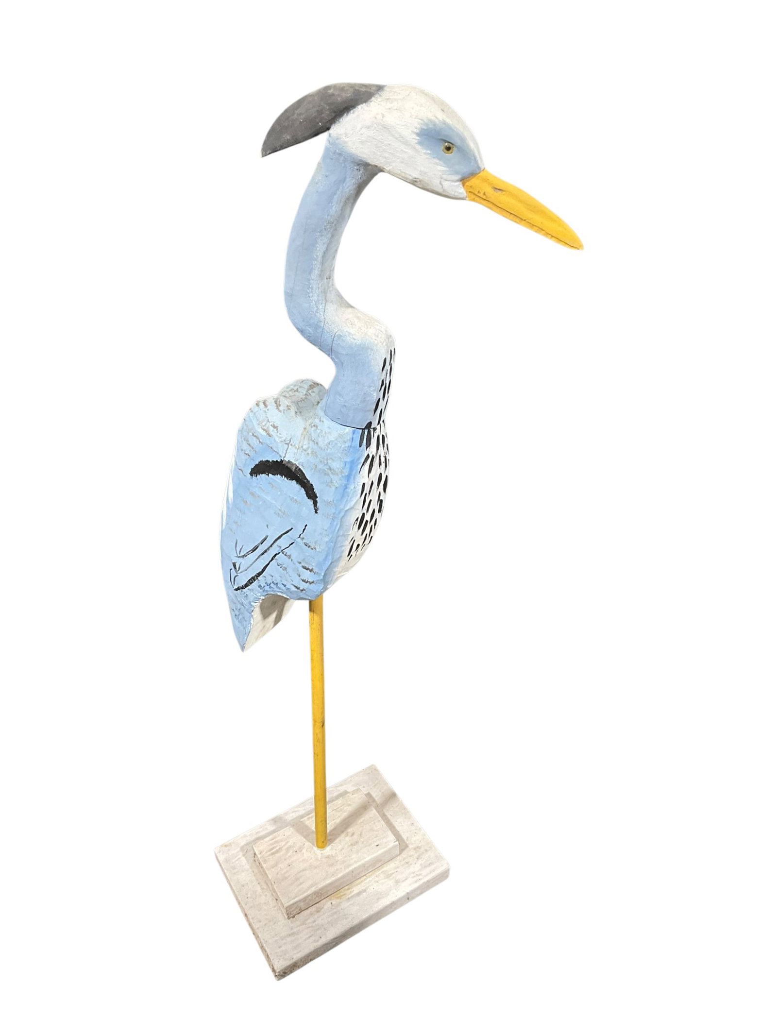 Large Carved Wood Blue Heron (1 of 2)