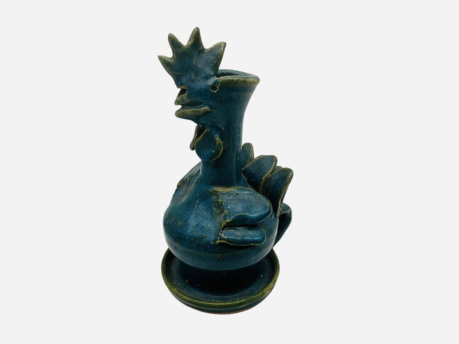 Kerby Wilkes Folk Rooster Candle Holder: Mint condition. Kerby is a native of White County. Signed and dated 9/28/06 on bottom. Stands 7.25 inches.