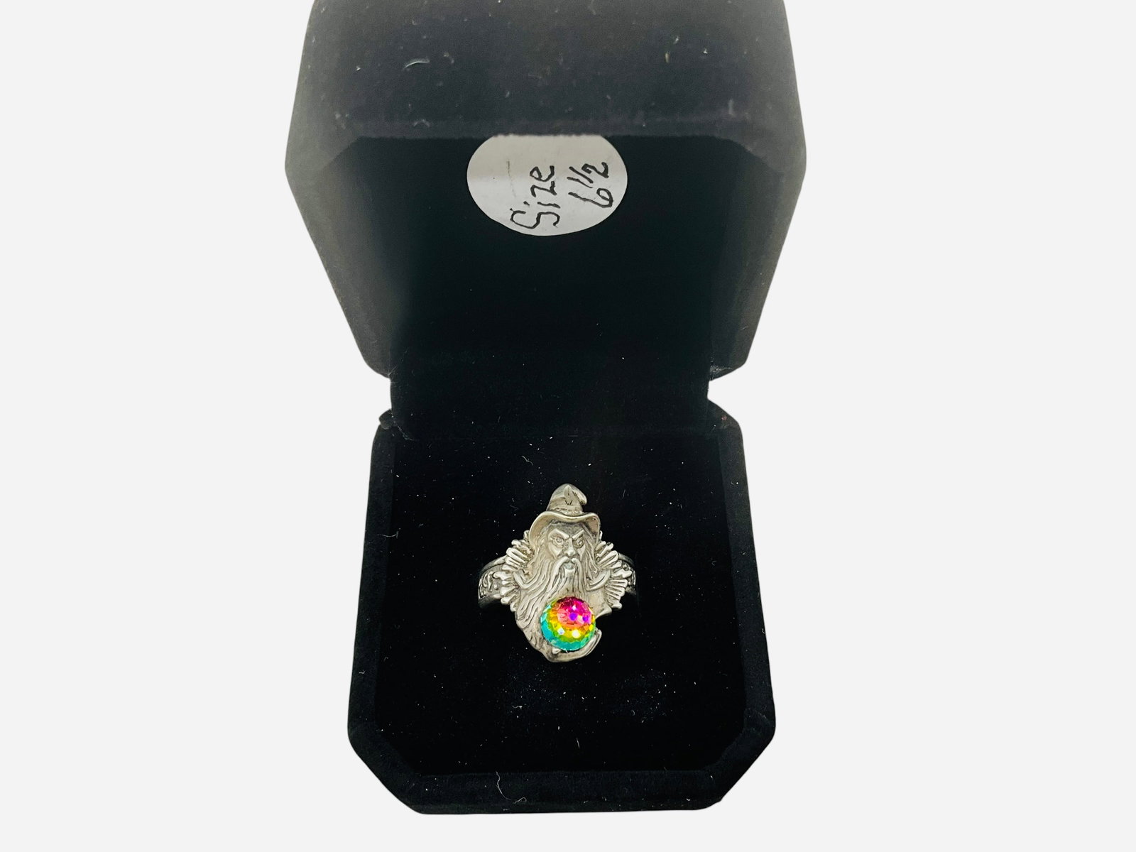 Sterling Silver Wizard Ring w/ Crystal Ball: Great condition. Size 6.5.