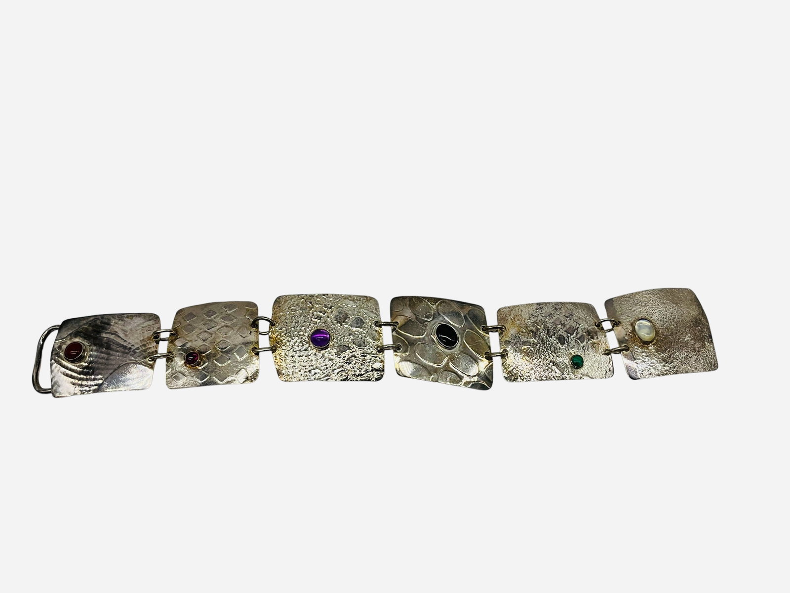 Sterling Silver Bracelet by Freda: Great condition. Marked 'Freda Sterling' on back. Total length 8 inches. Total weight 47 grams.