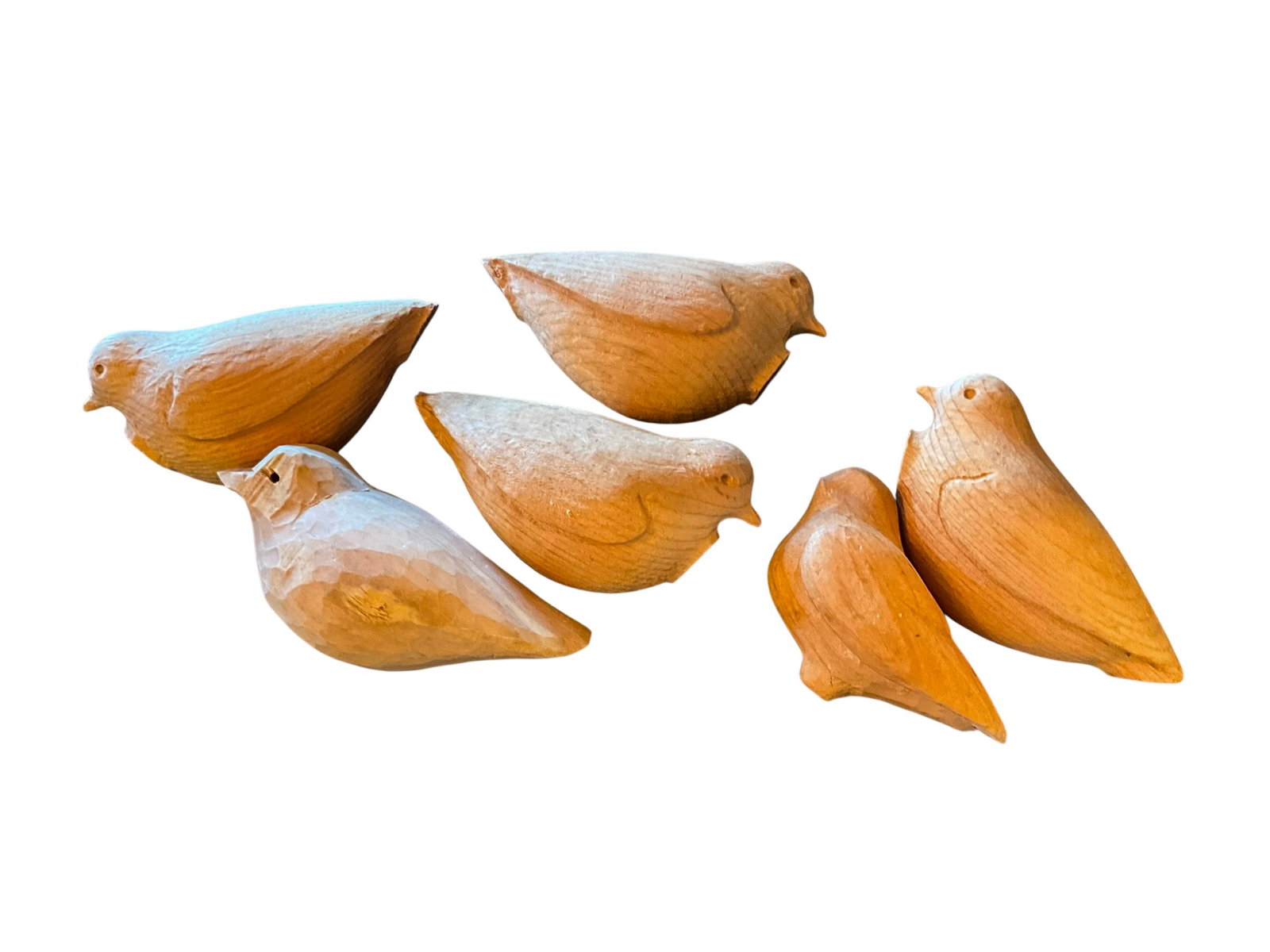 Lot Of 6 Hand Carved Birds 5â€? Long (1 of 1)