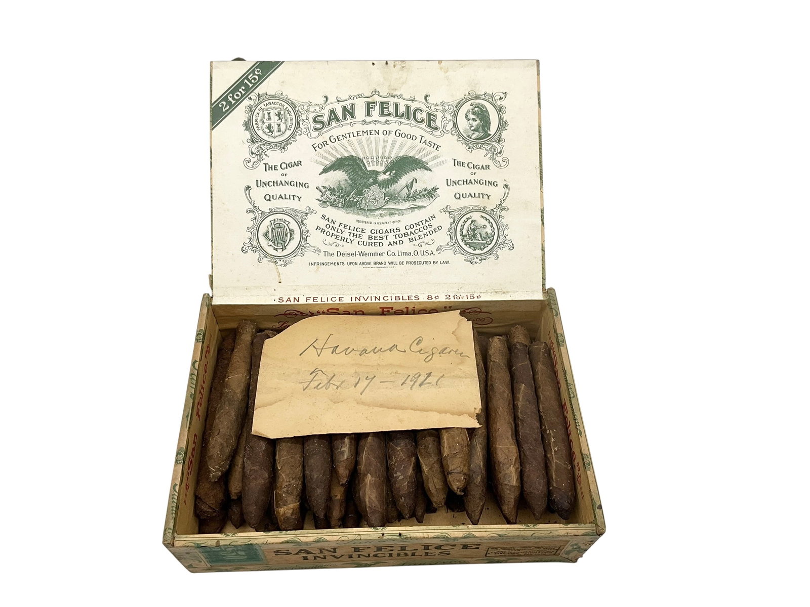Hanava Cuba Hand Rolled Cigars Note Dated 1921 (1 of 5)