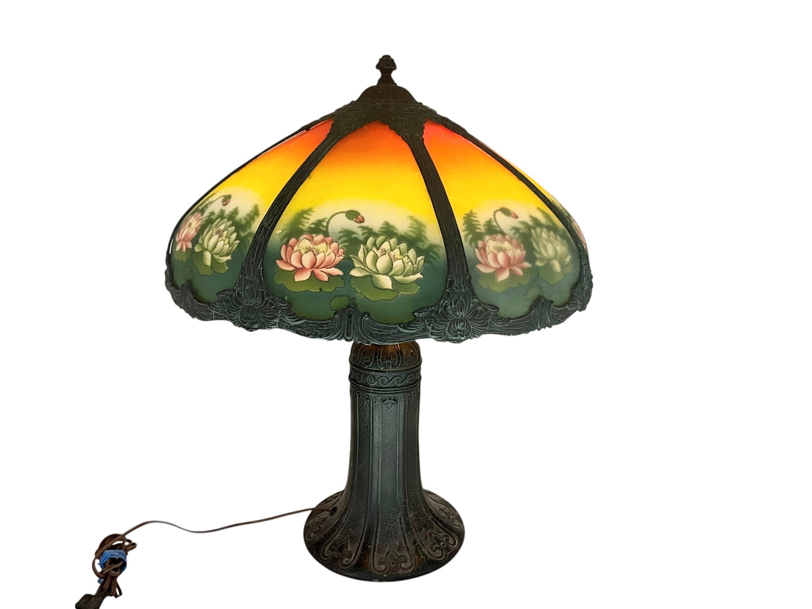 Pittsburgh Lamp Co Reverse Painted Table Lamp (1 of 10)