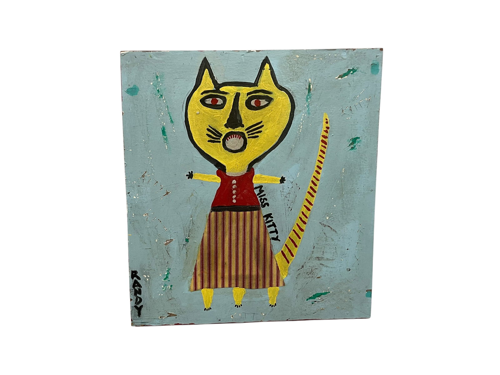Randy Tobias Folk Art Painting - Miss Kitty (1 of 2)