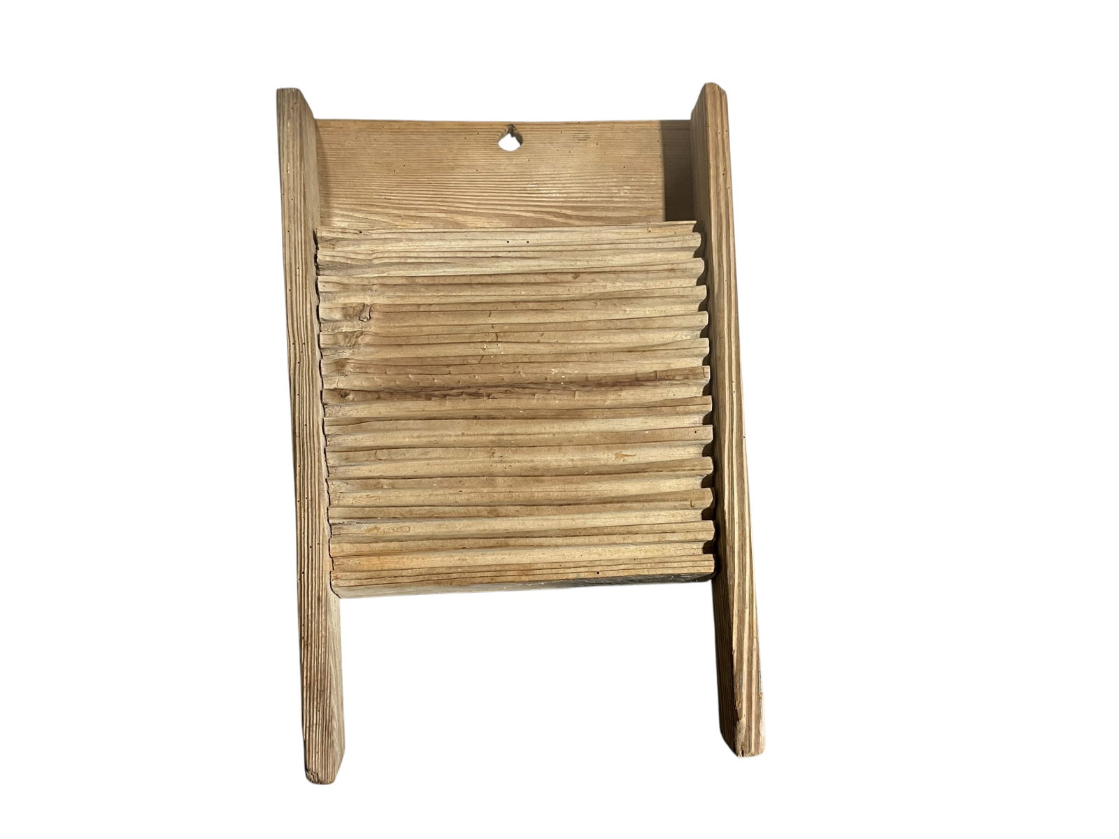 Antique Primitive Wooden Washboard: Excellent condition. All wood washboard measures 21 inches and 14.5 inches at it's widest. Tapers down to 11.5 inches at bottom.