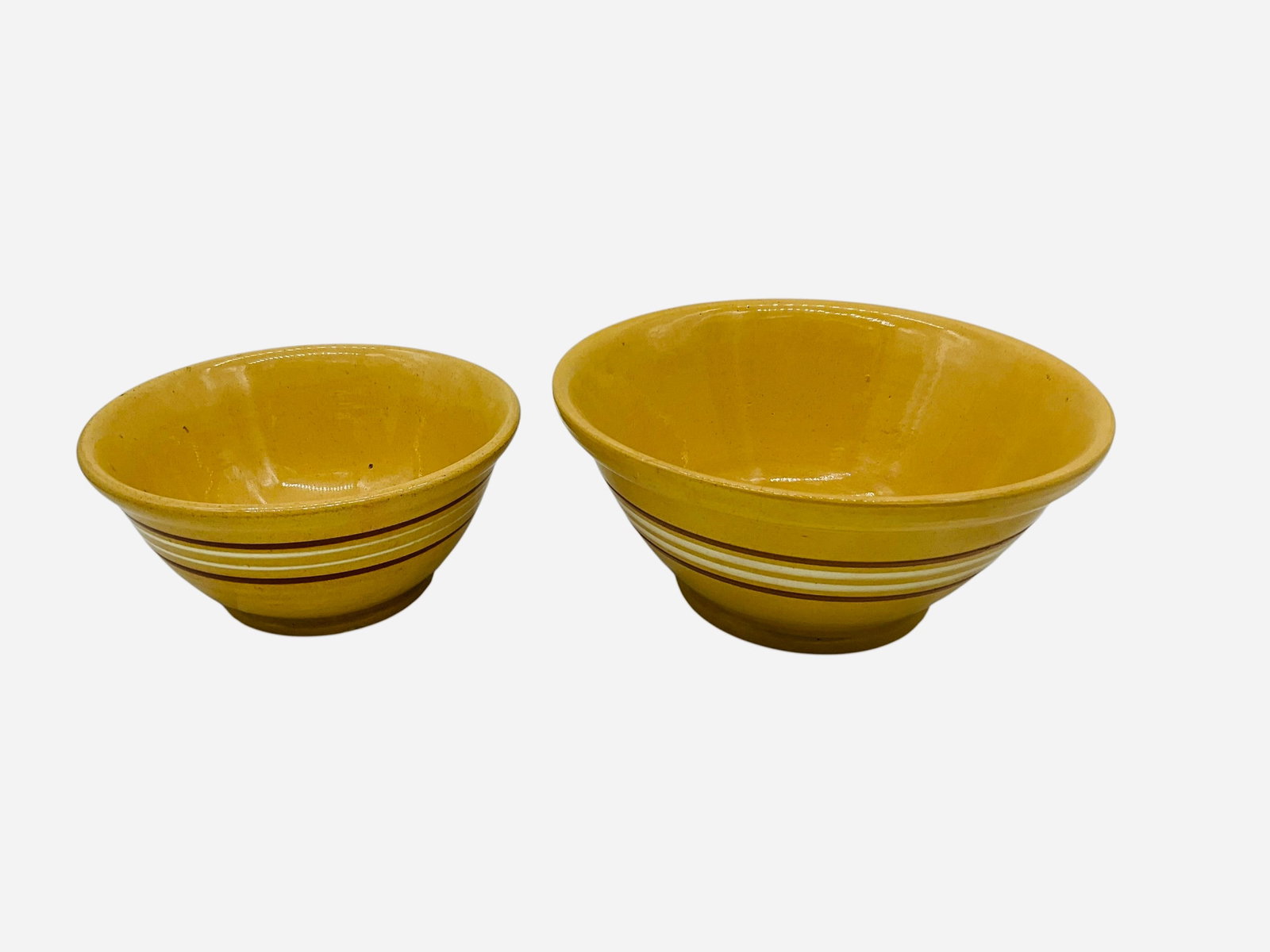 Two Graduated Yellow Ware Bowls (1 of 3)