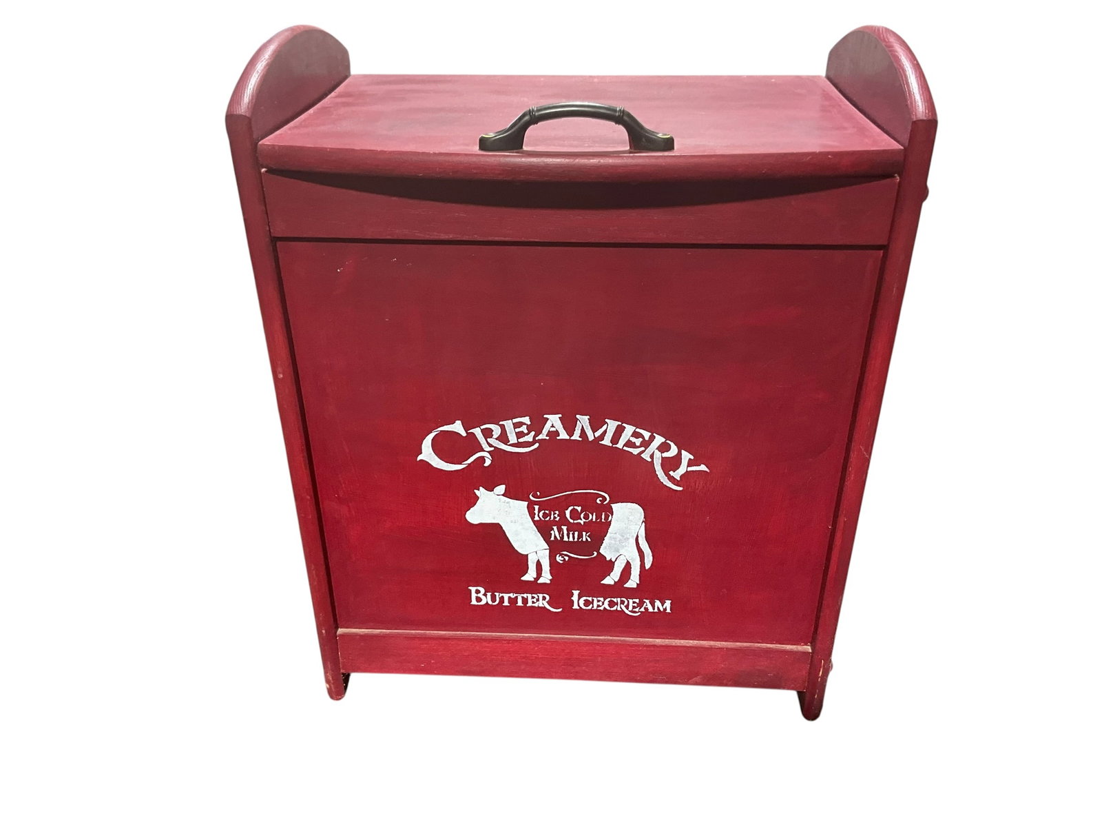 Red Creamery Wooden Storage Box (1 of 4)