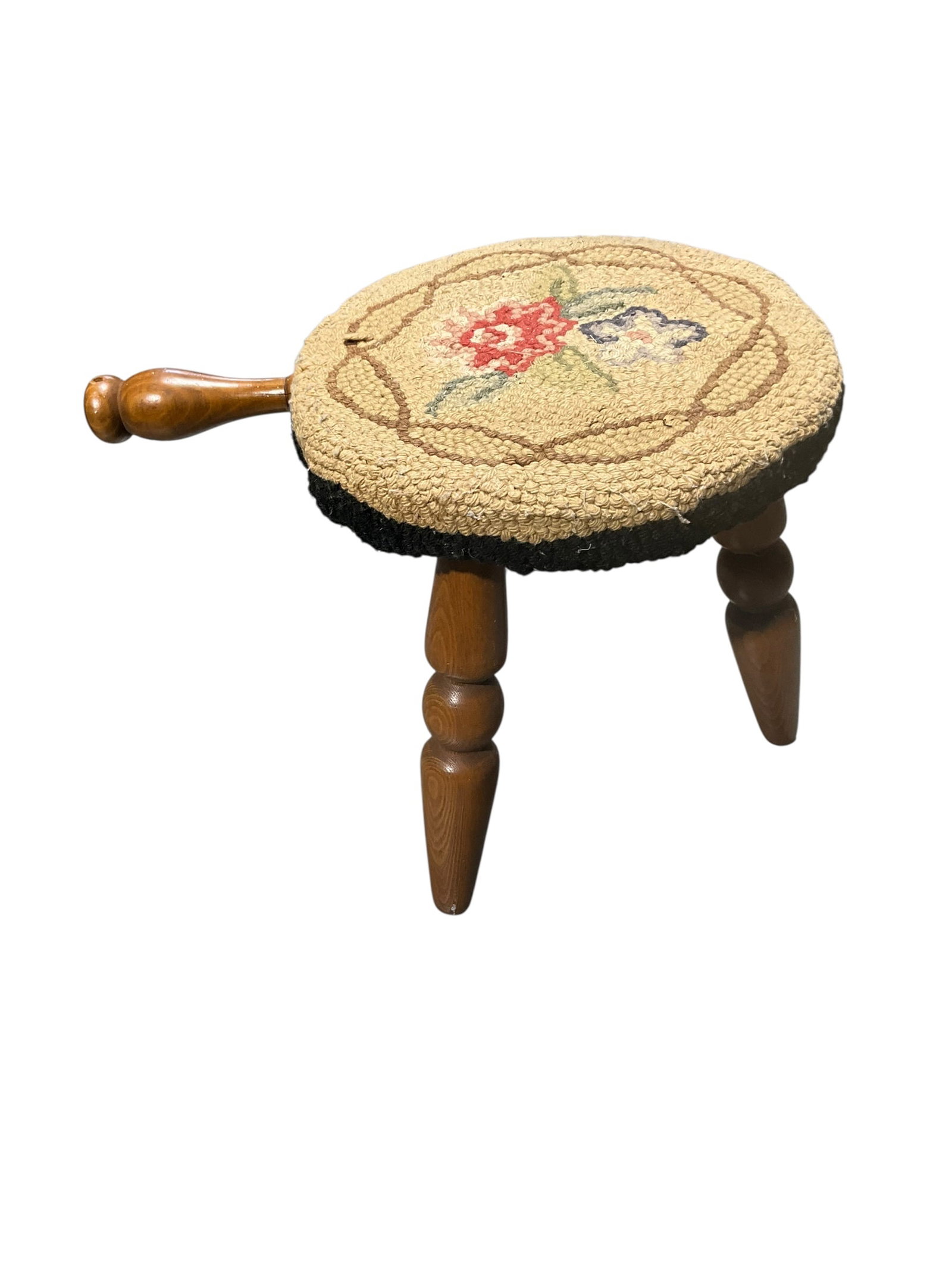 Wood Milking Stool with Hooked Cover (1 of 2)