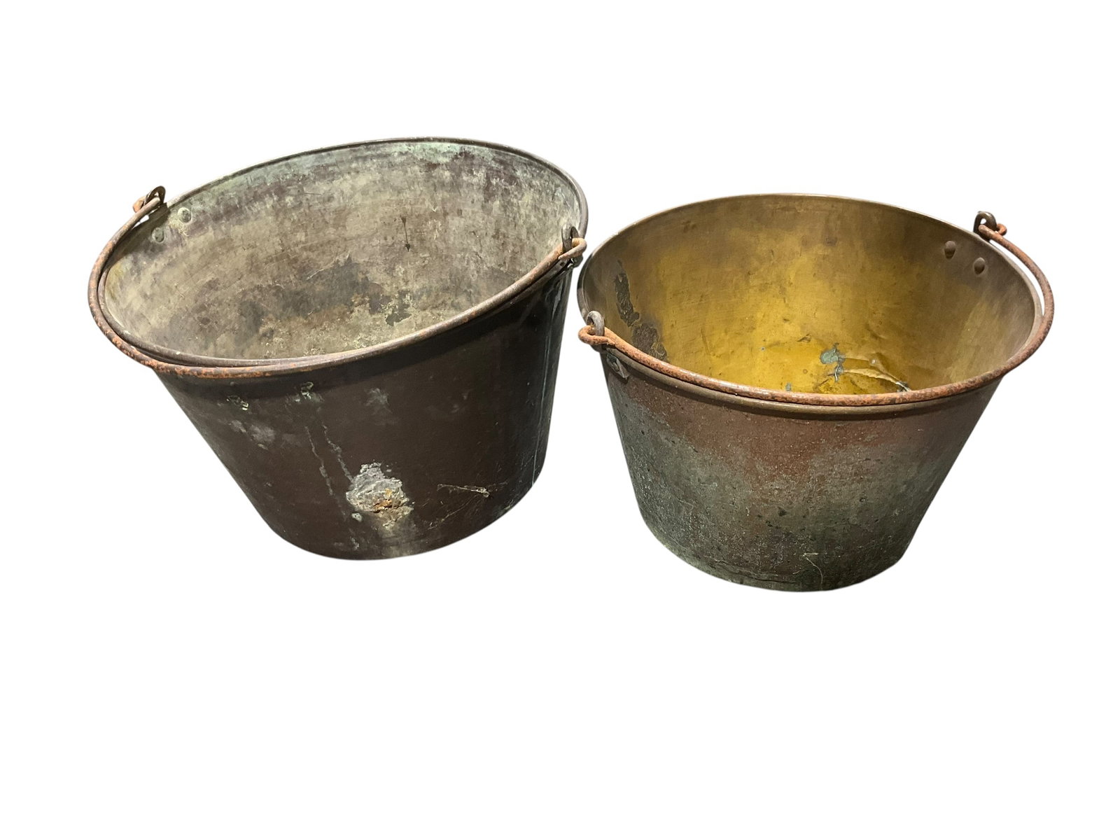 Two Large Vintage Copper Buckets (1 of 2)