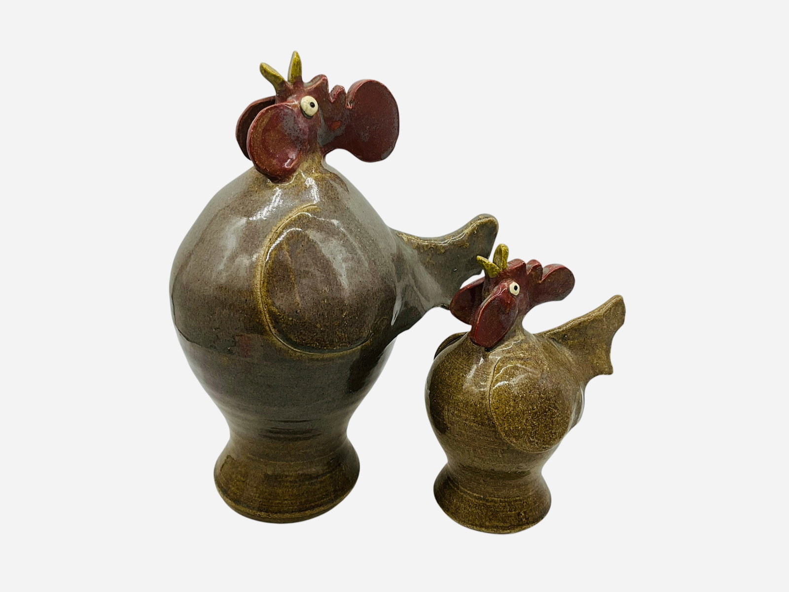 Two Steve Turpin Roosters - Big and Small (1 of 3)