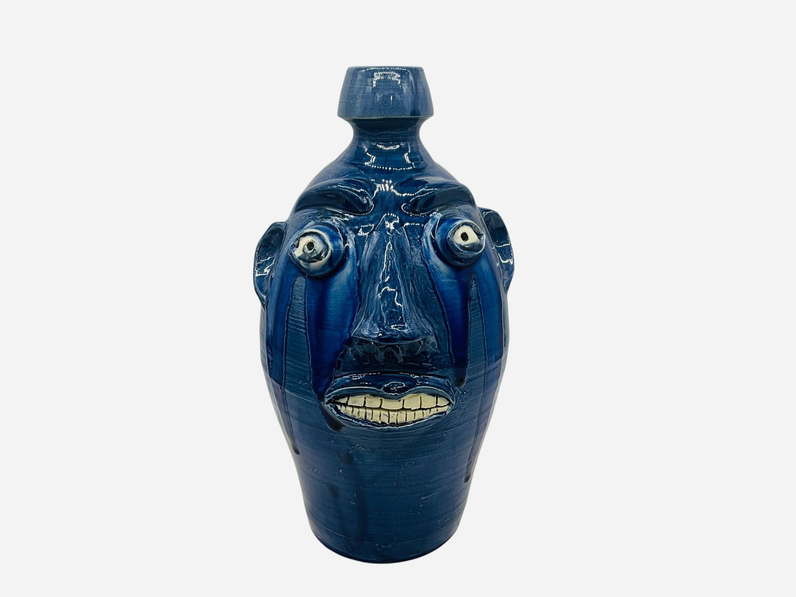 Randy Tobias Blue Face Jug (1 of 3)