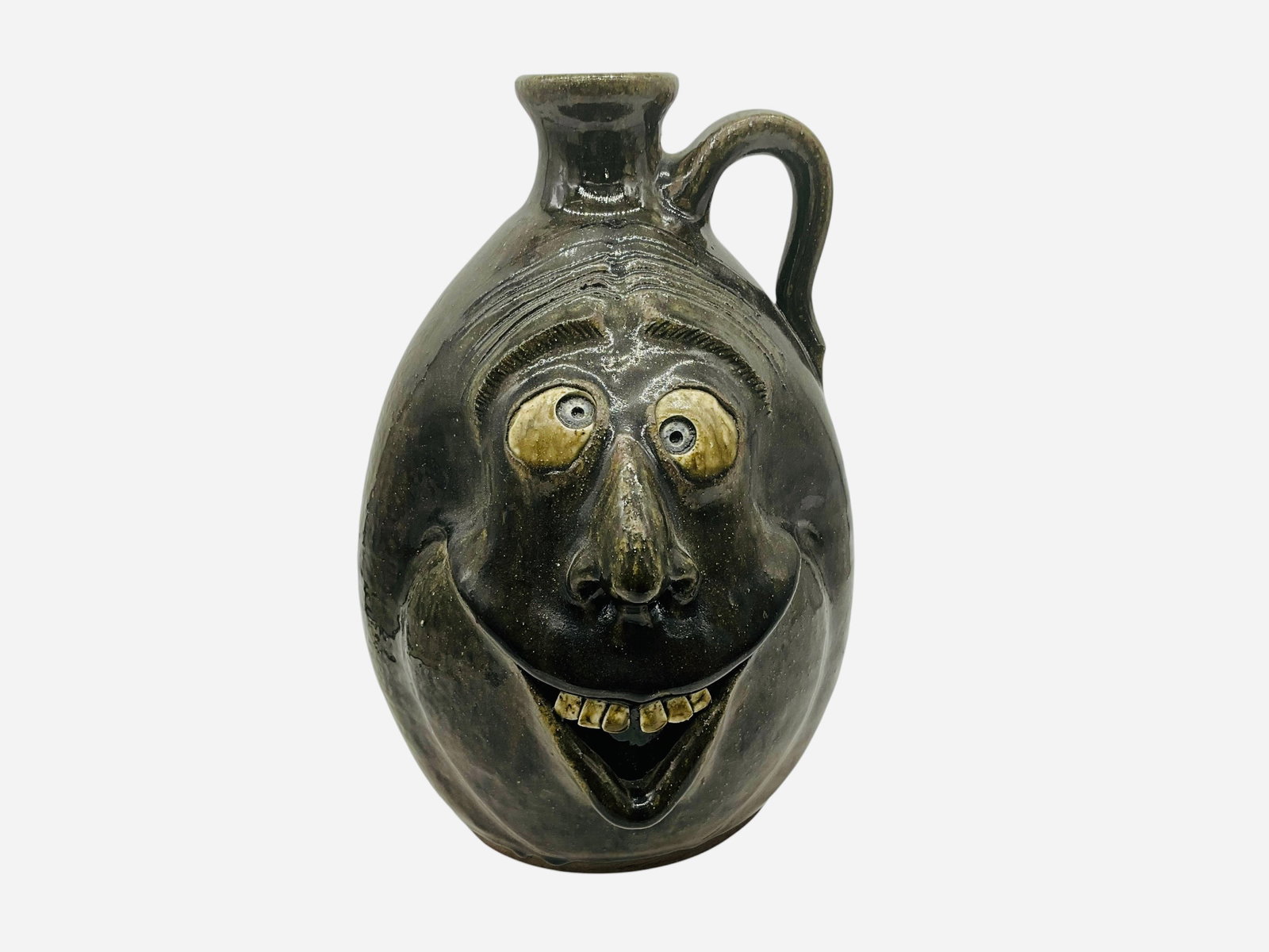Michael & Melvin Crocker Cross Eyed Face Jug (1 of 3)