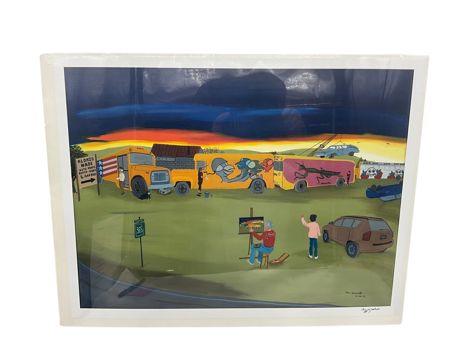 Ken Woodall Print - School Bus Graveyard (1 of 2)