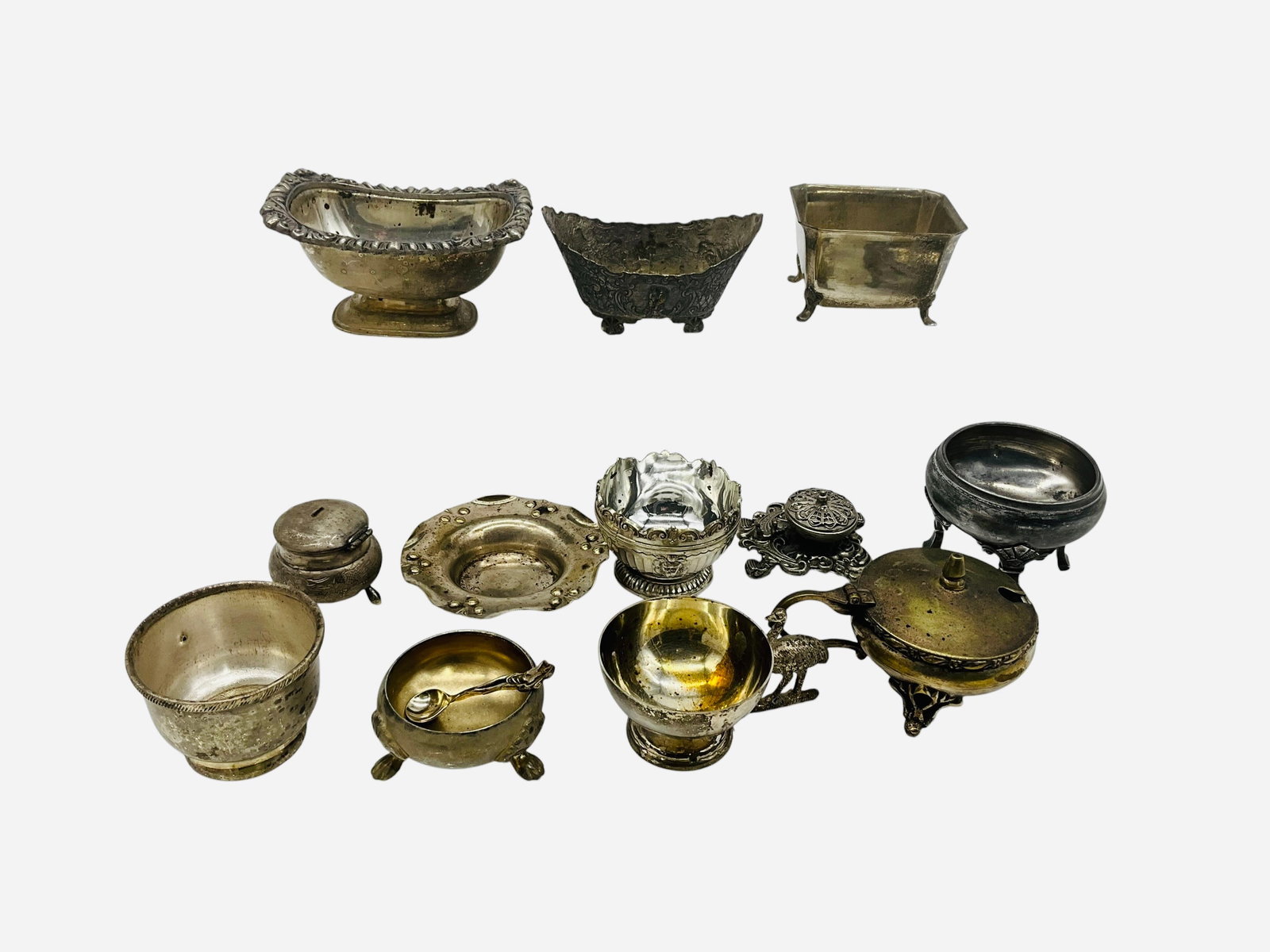 Twelve Silver Plated Salt Cellars (1 of 1)