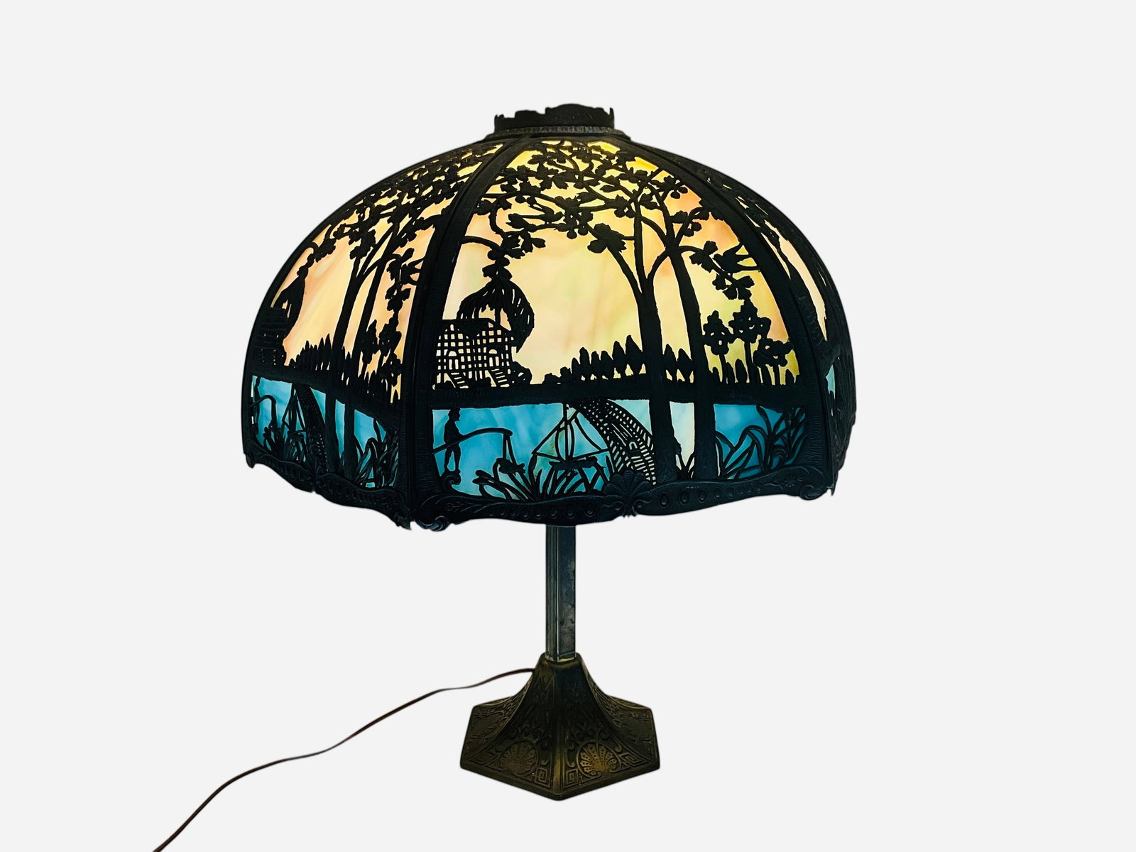 Vintage Slag Glass Lamp Miller ?? B&H ?? 1574 (1 of 11)