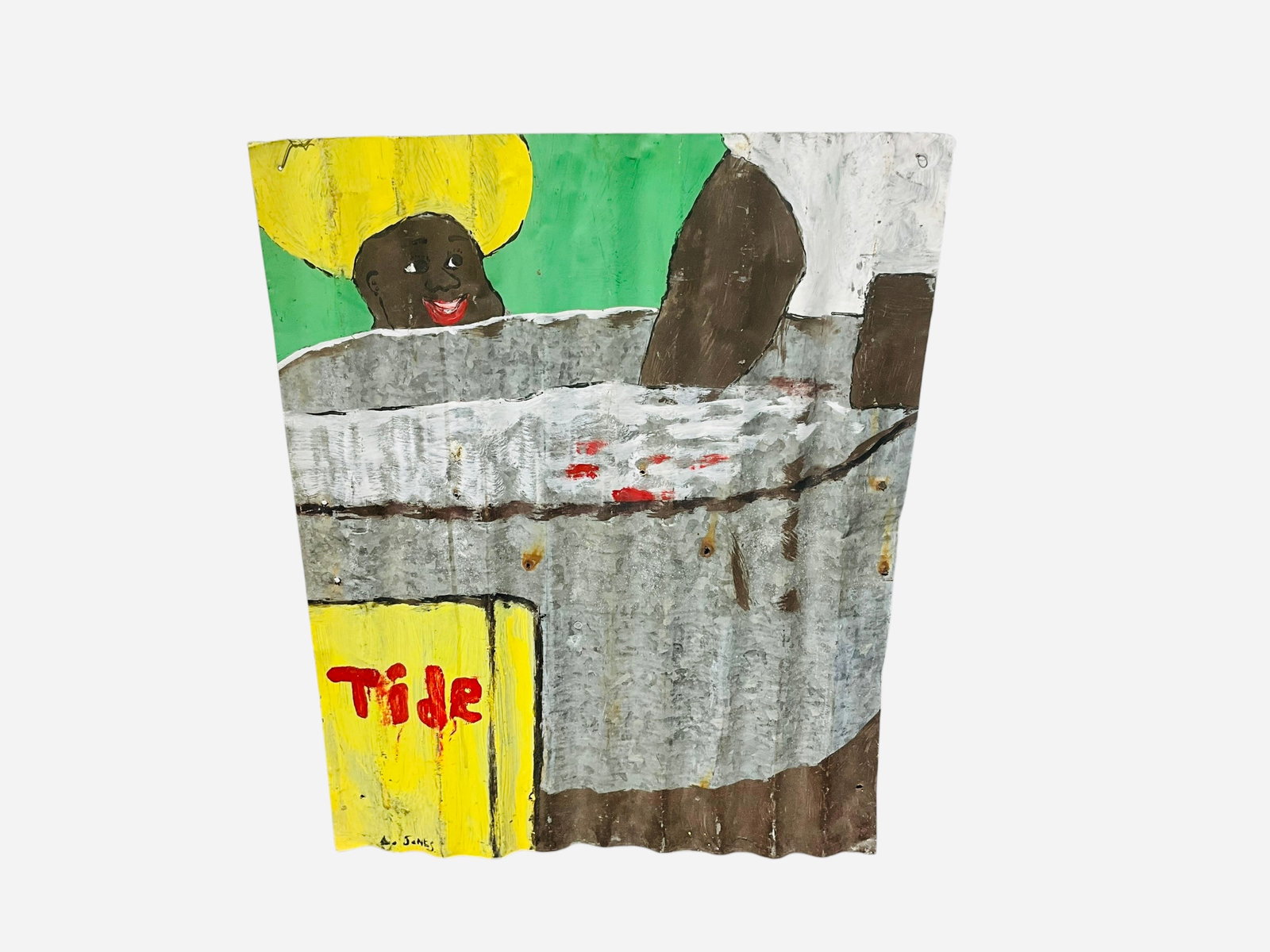 Leonard Jones Folk Art Painting On Tin (1 of 2)