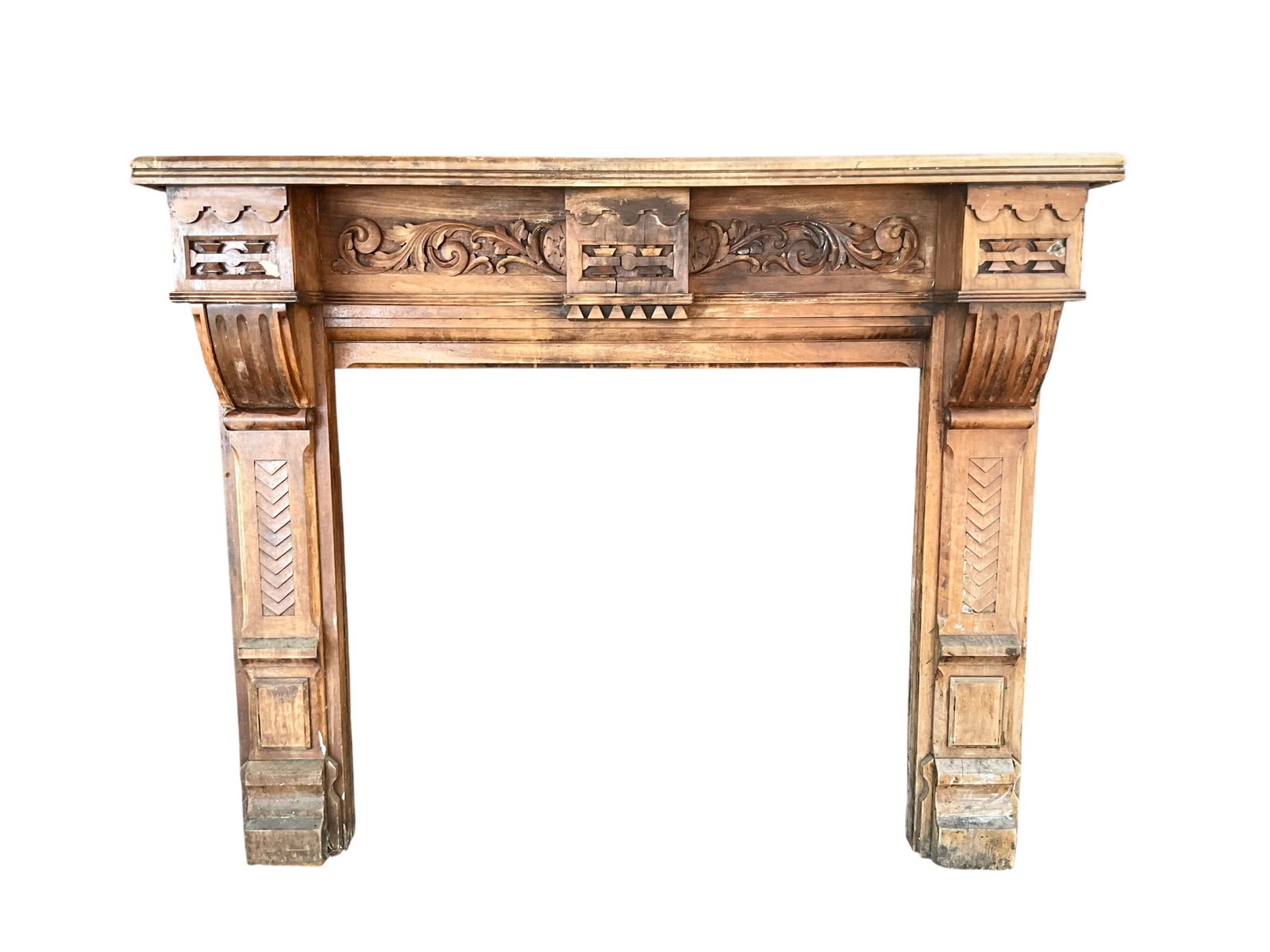 Antique 5 Foot Wide Old Farmhouse Fireplace Mantle (1 of 10)