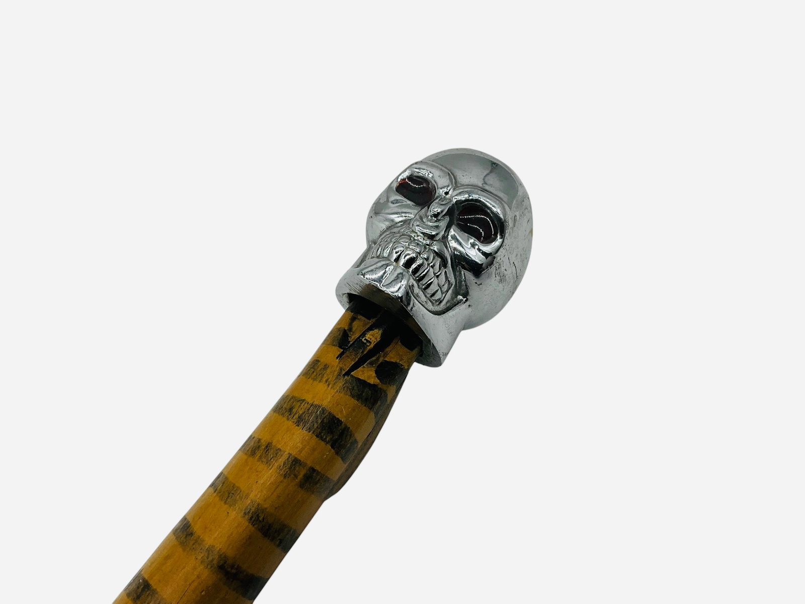 Handmade Skelton Head Walking Stick: 38 inches long. 